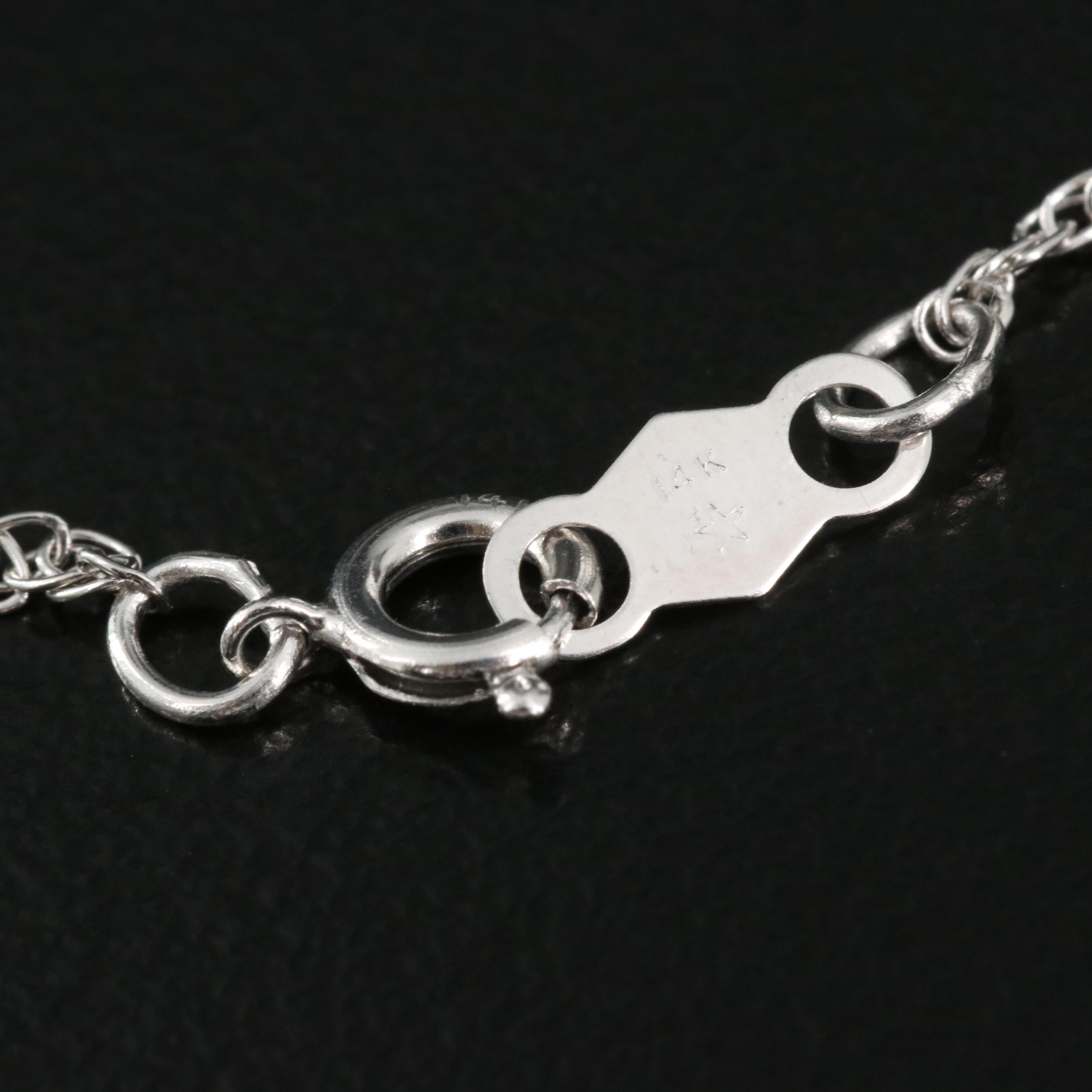 14K Spinel and Diamond Pendant Necklace