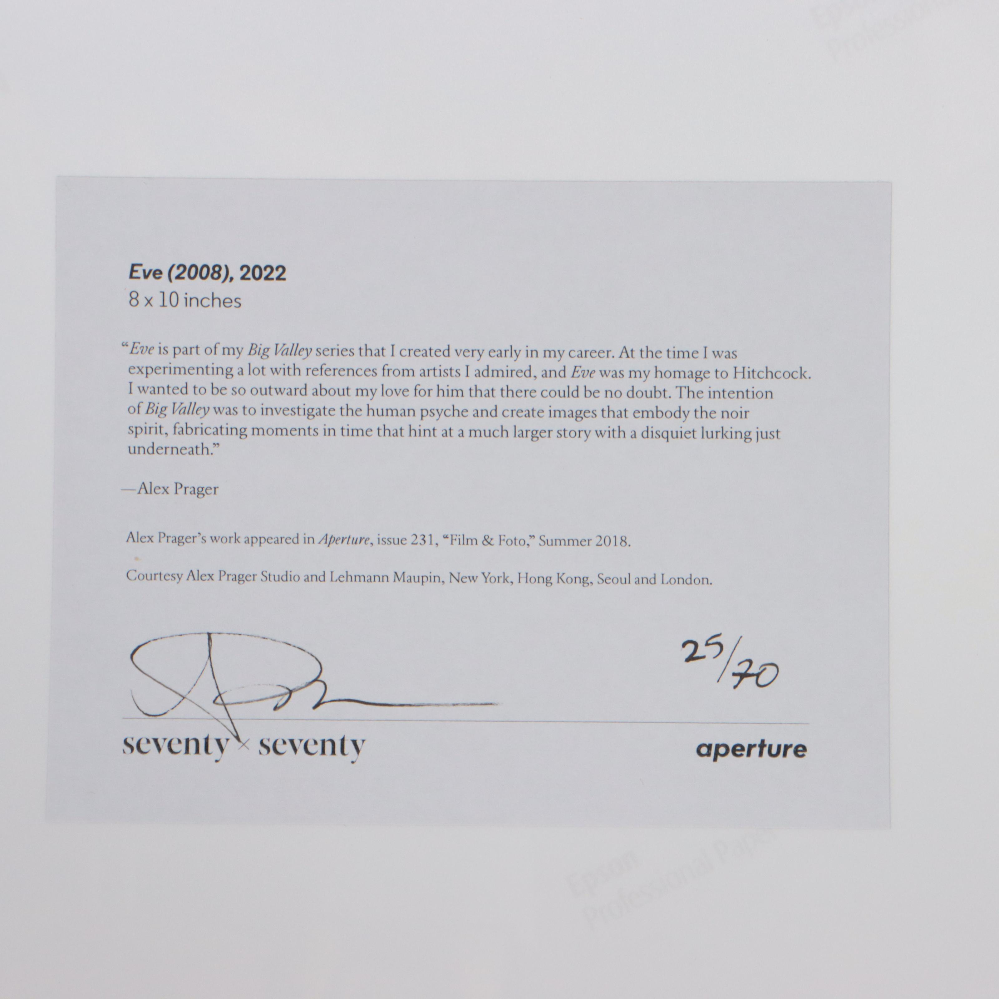 Alex Prager Digital Photograph "Eve," 2022