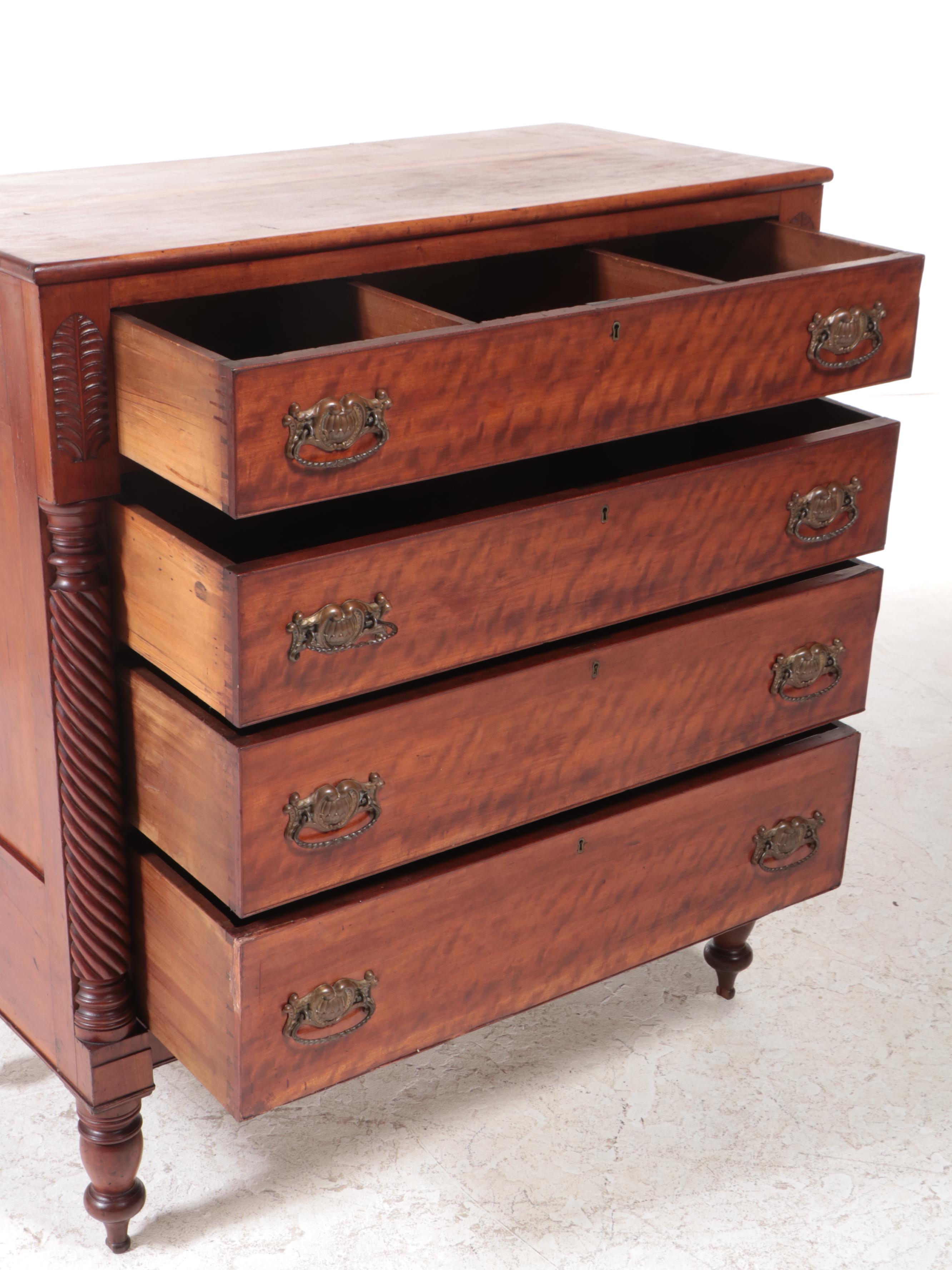 American Empire Cherry Chest, Early to Mid 19th Century