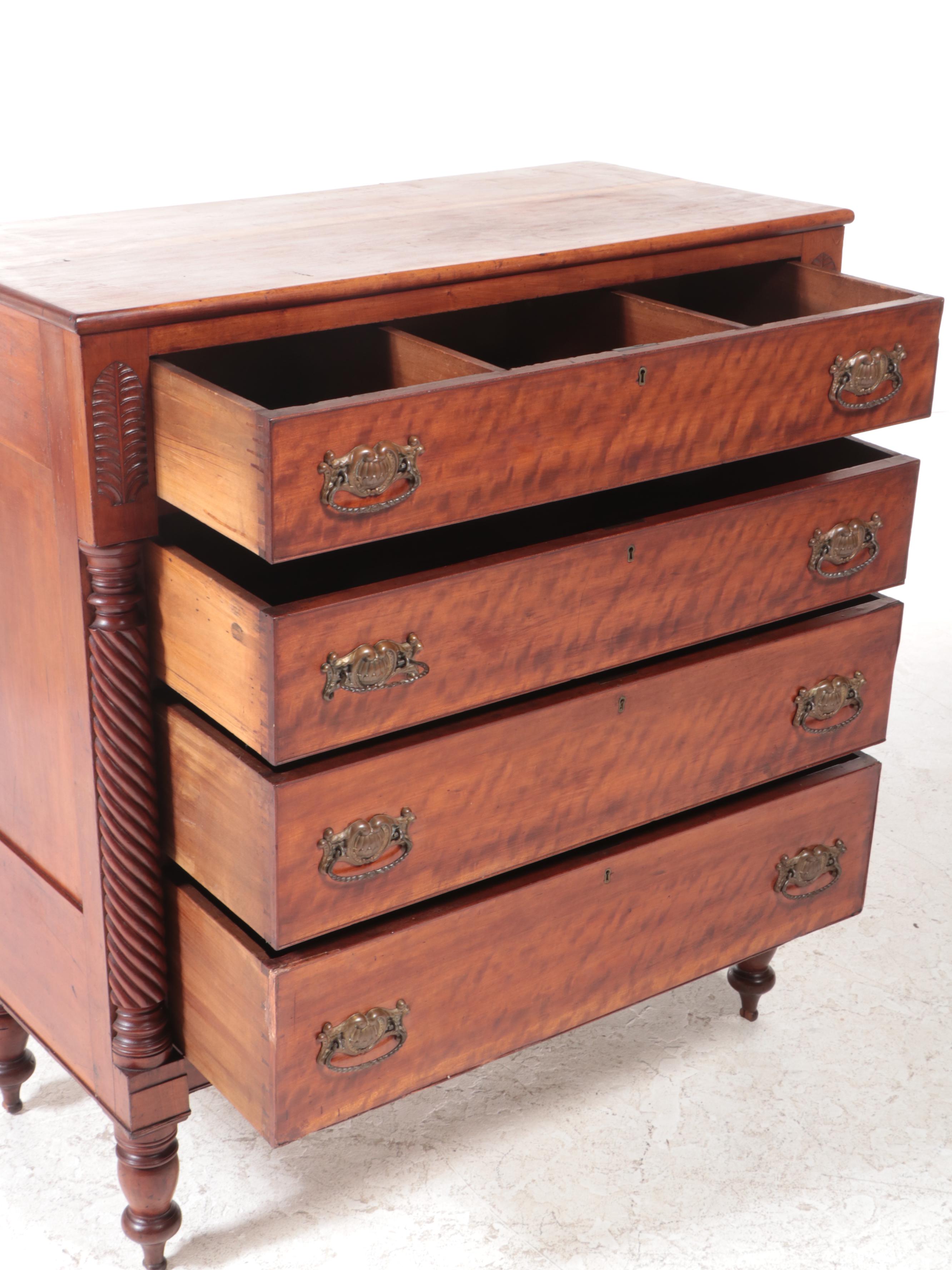American Empire Cherry Chest, Early to Mid 19th Century
