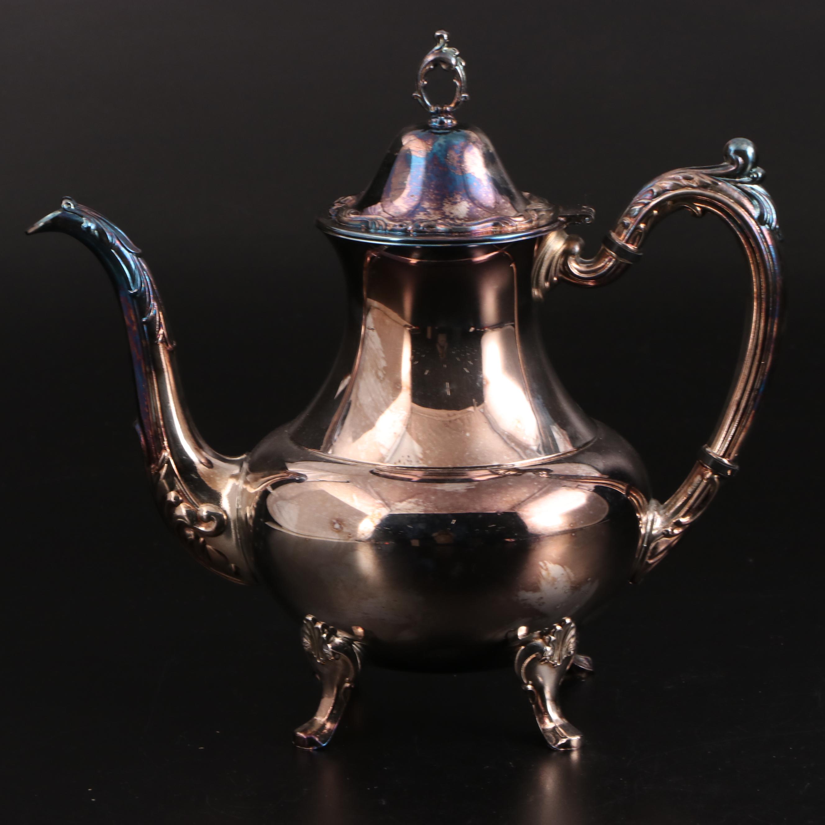 Oneida "Georgian Scroll" Silver Plate Tea and Coffee Service, 1992-1999