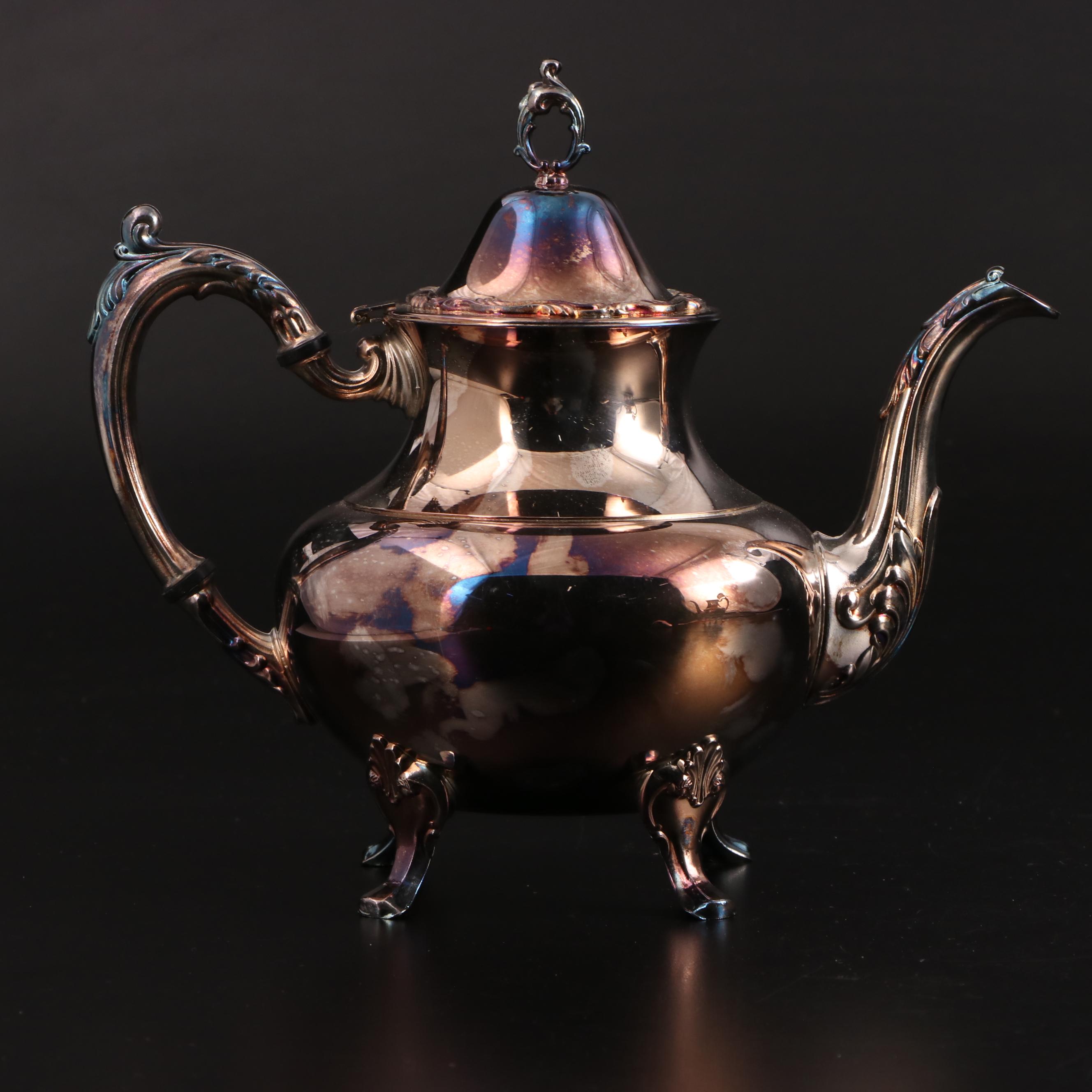 Oneida "Georgian Scroll" Silver Plate Tea and Coffee Service, 1992-1999