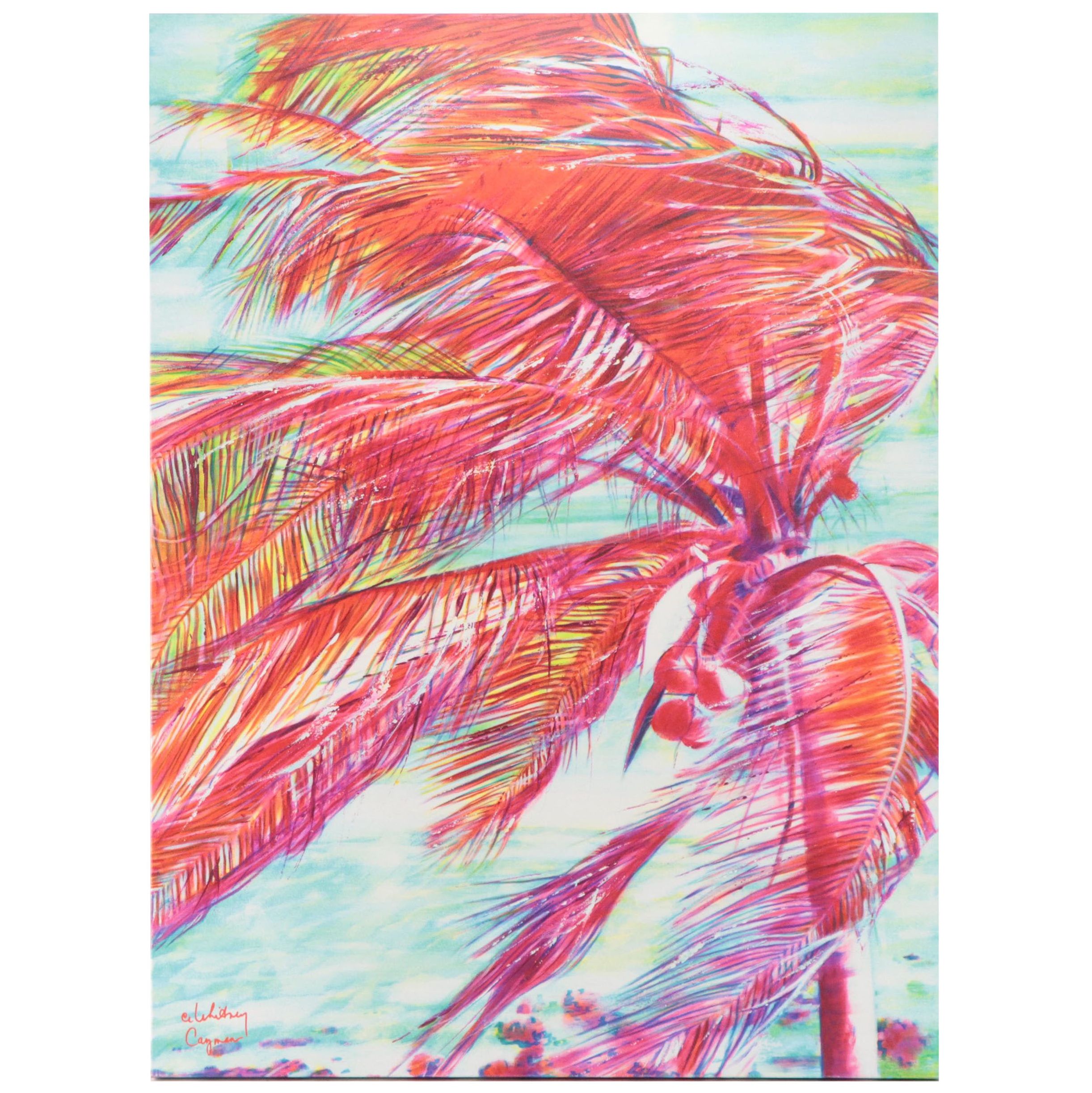 Giclée After CE Whitney "Pink Palm at North Side"