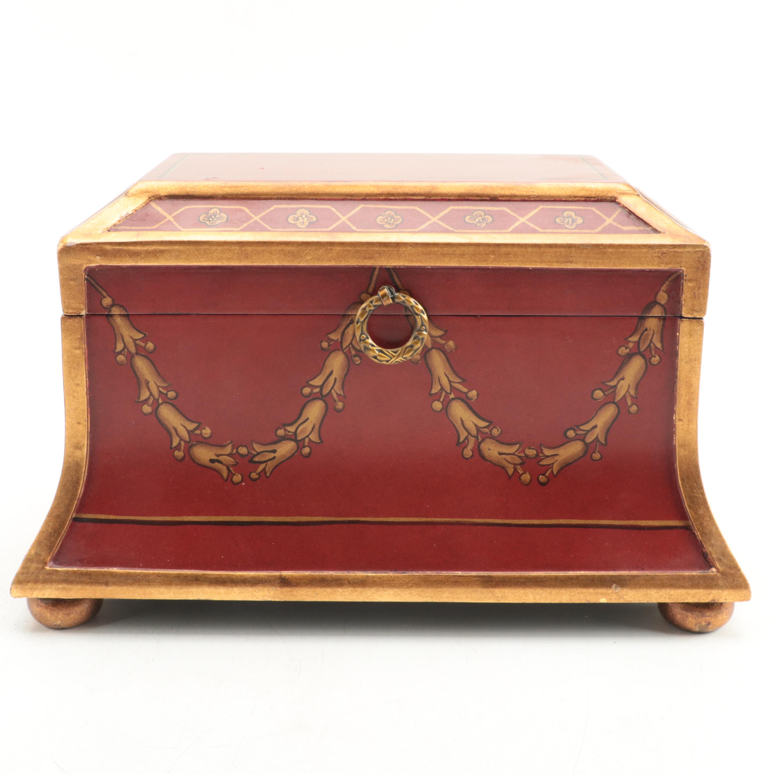 Wooden Gilt Rimmed Decorative Box