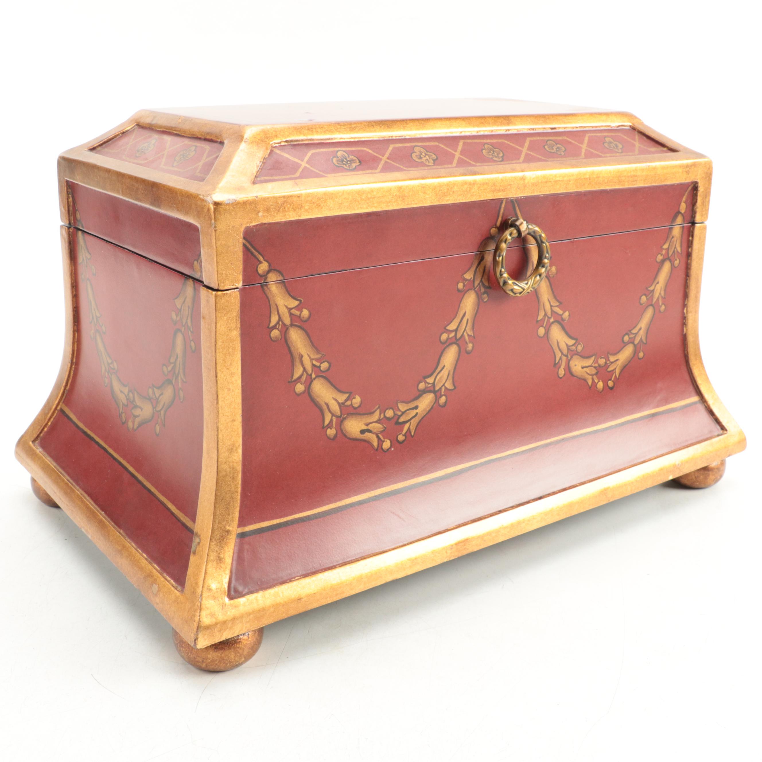 Wooden Gilt Rimmed Decorative Box