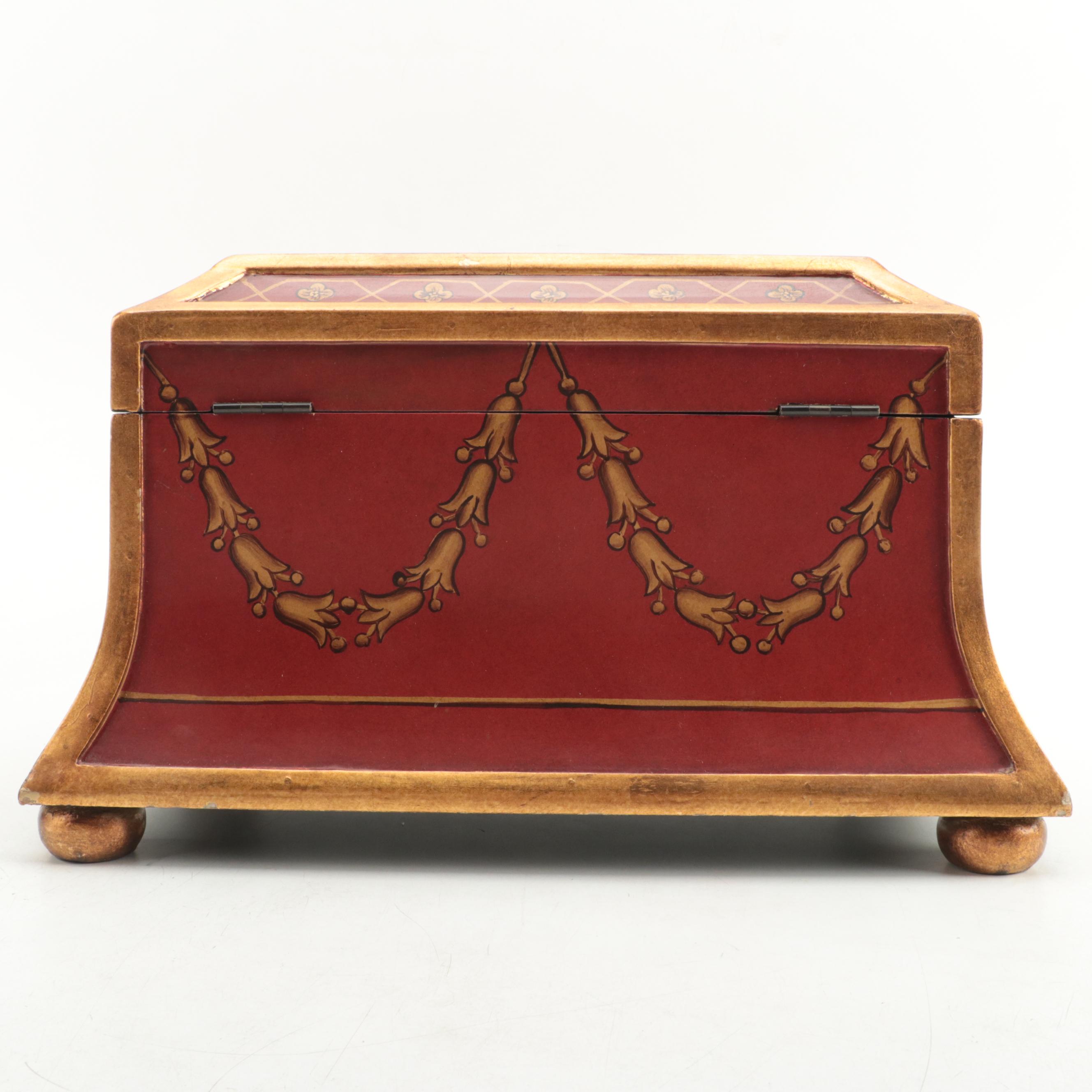 Wooden Gilt Rimmed Decorative Box