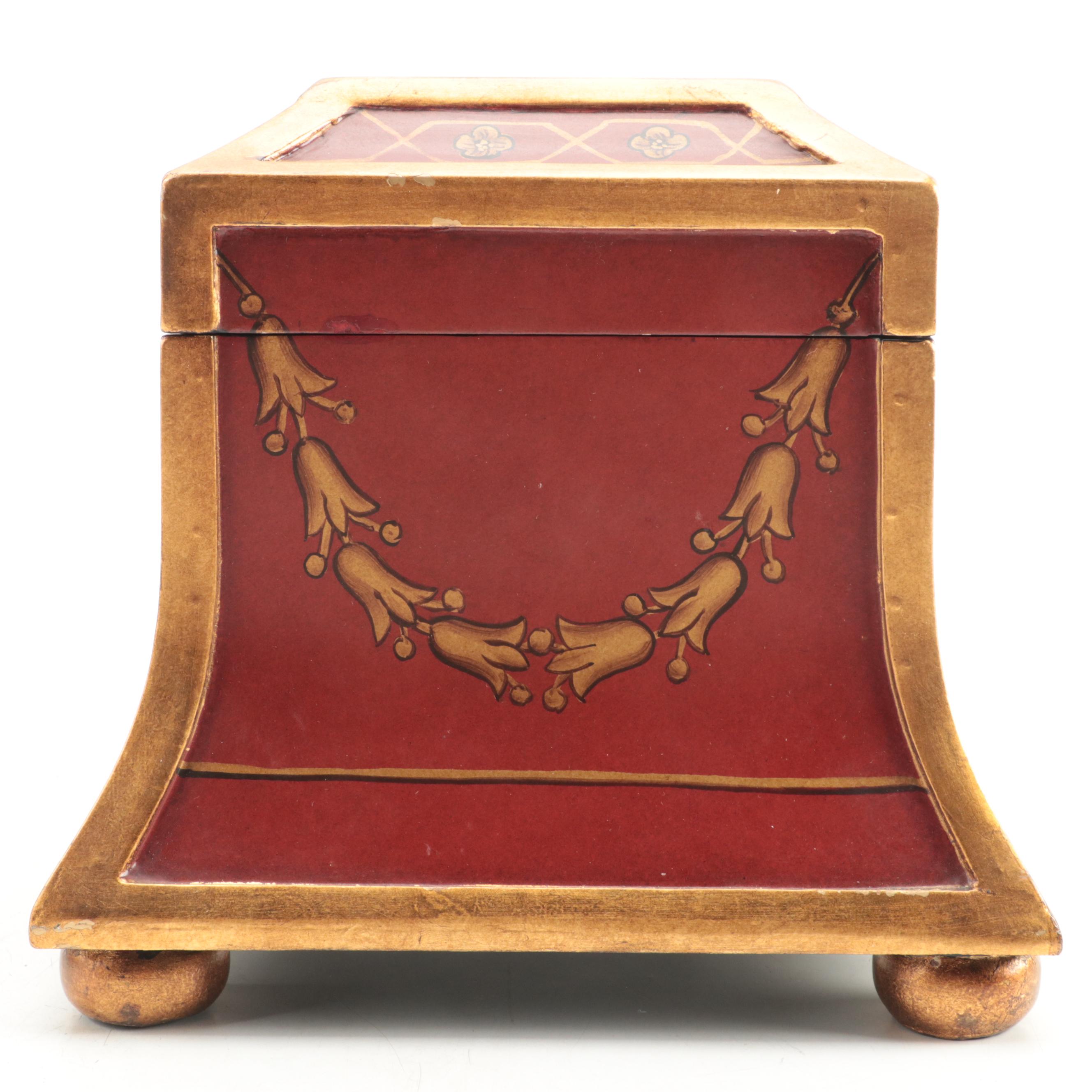 Wooden Gilt Rimmed Decorative Box