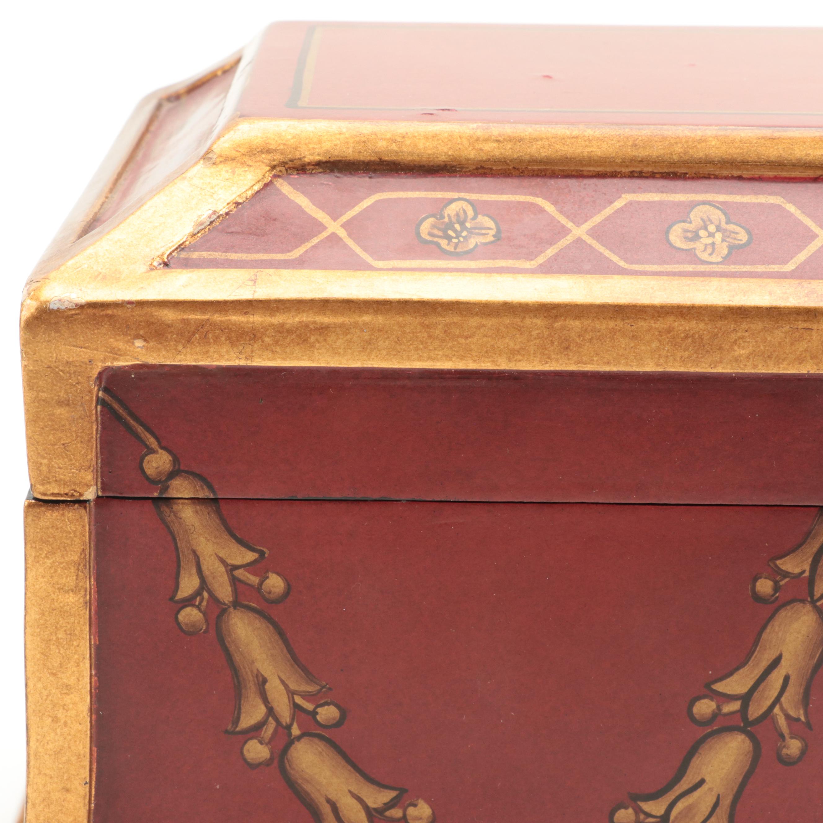 Wooden Gilt Rimmed Decorative Box