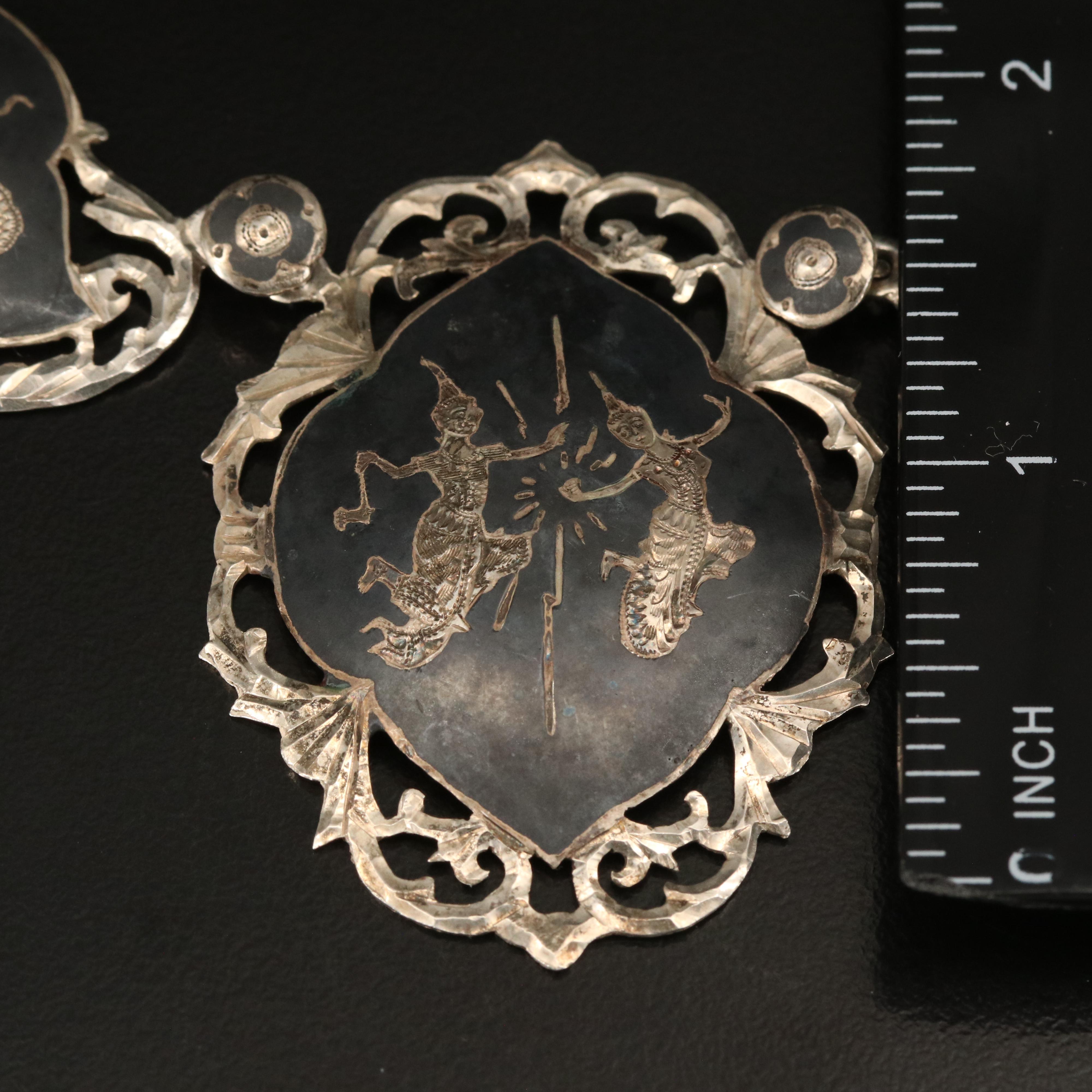 Vintage Siam Sterling and Neillo Necklace