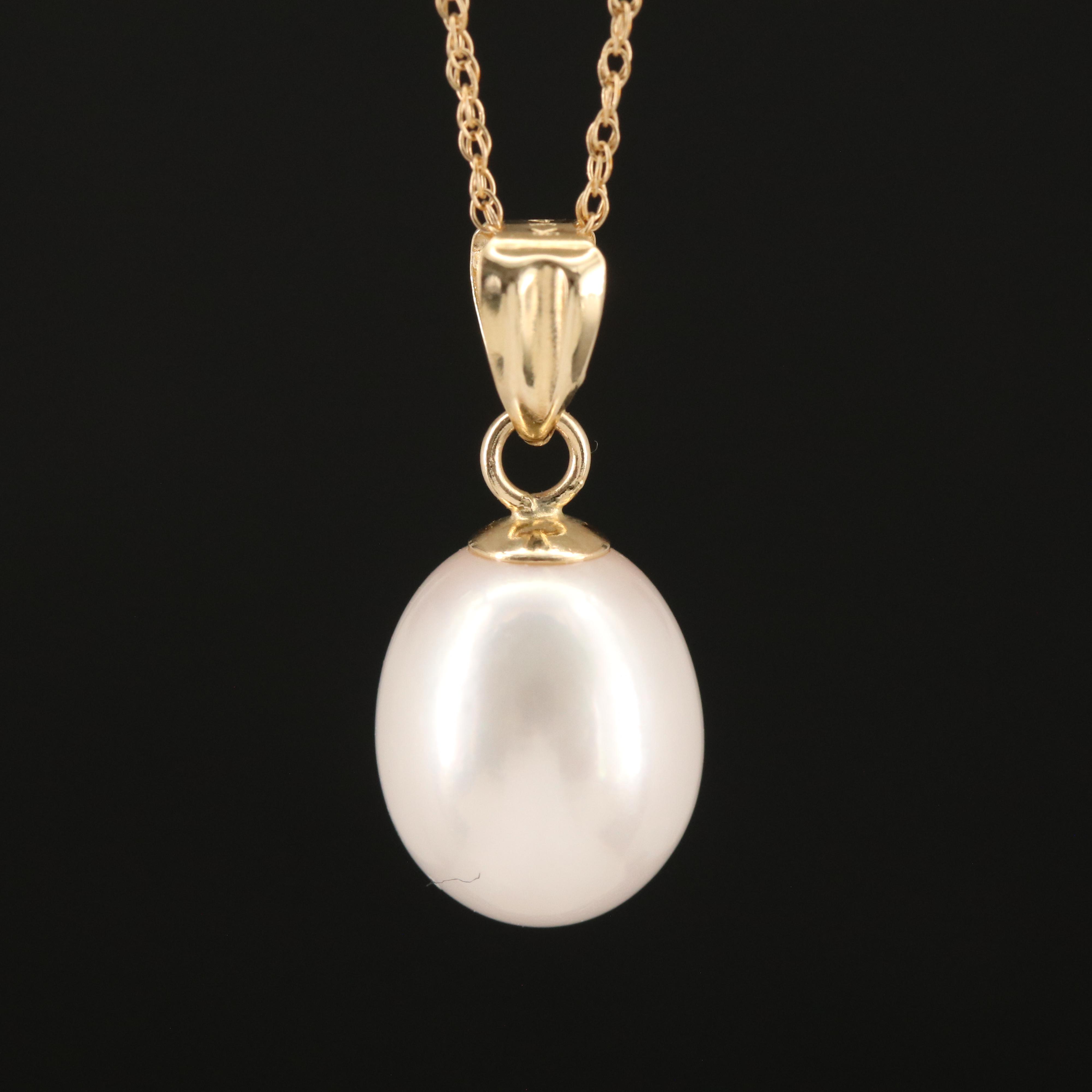 14K Pearl Pendant Necklace