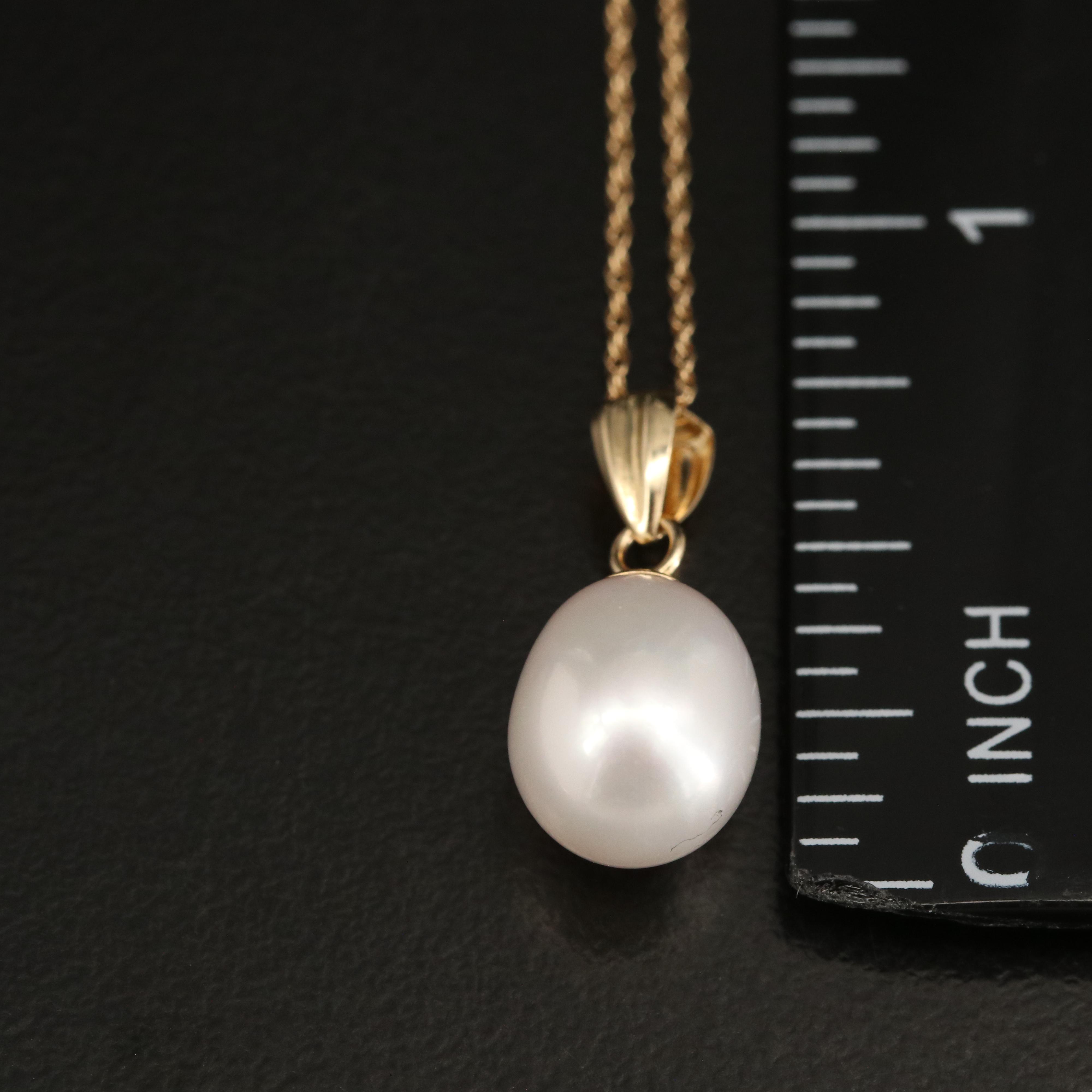 14K Pearl Pendant Necklace