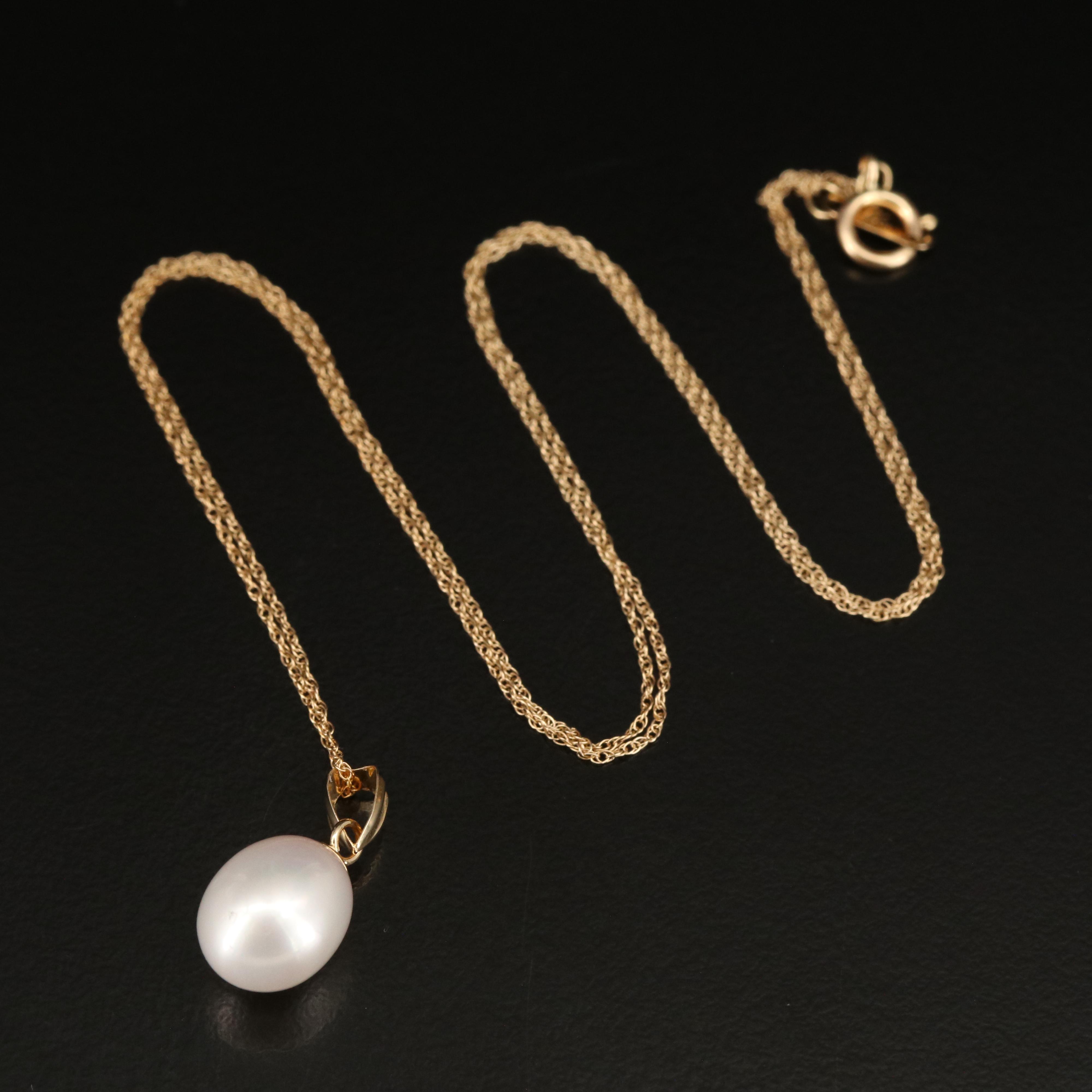 14K Pearl Pendant Necklace