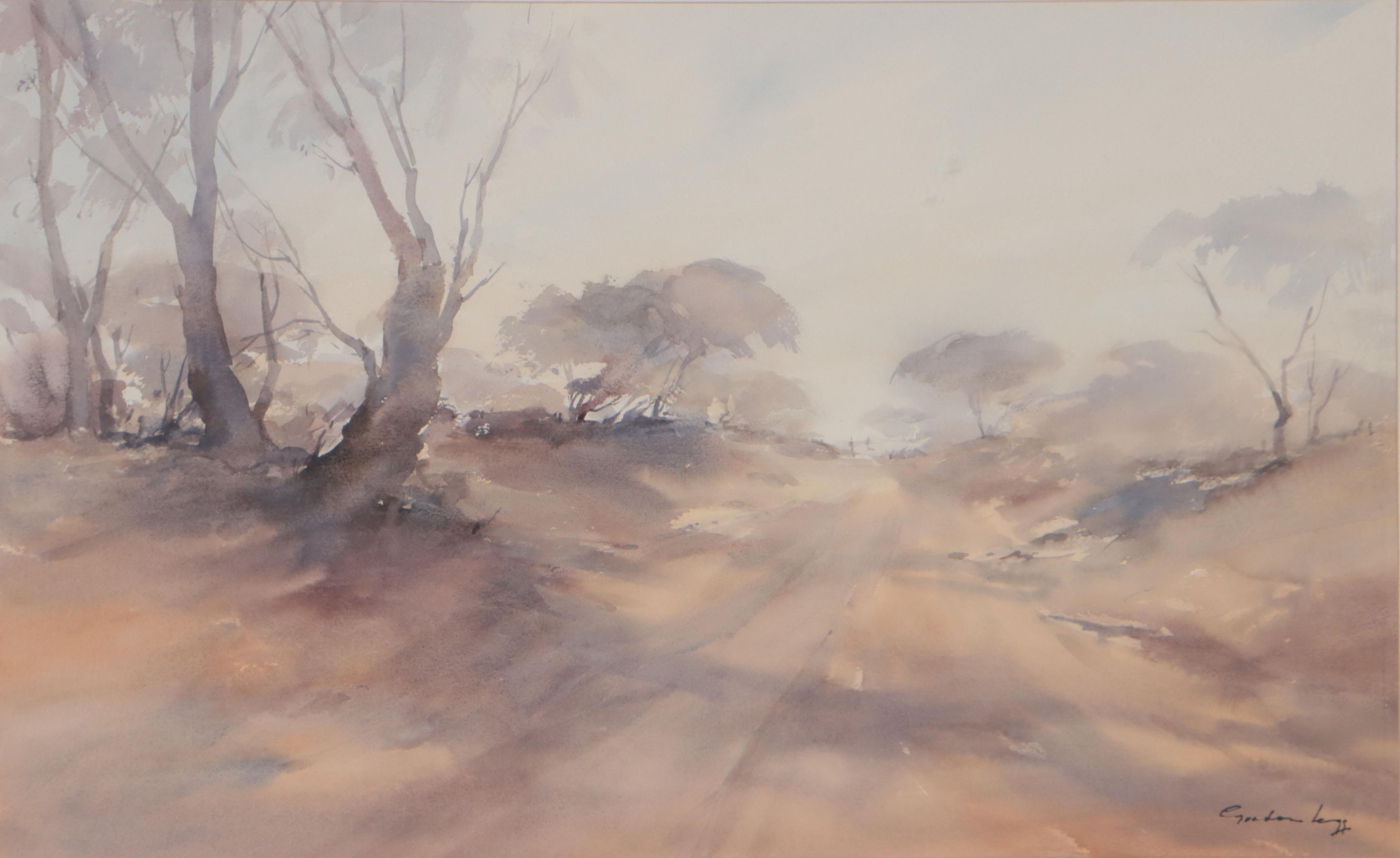 Gordon Legg Landscape Watercolor Painting of Banghoek, South Africa