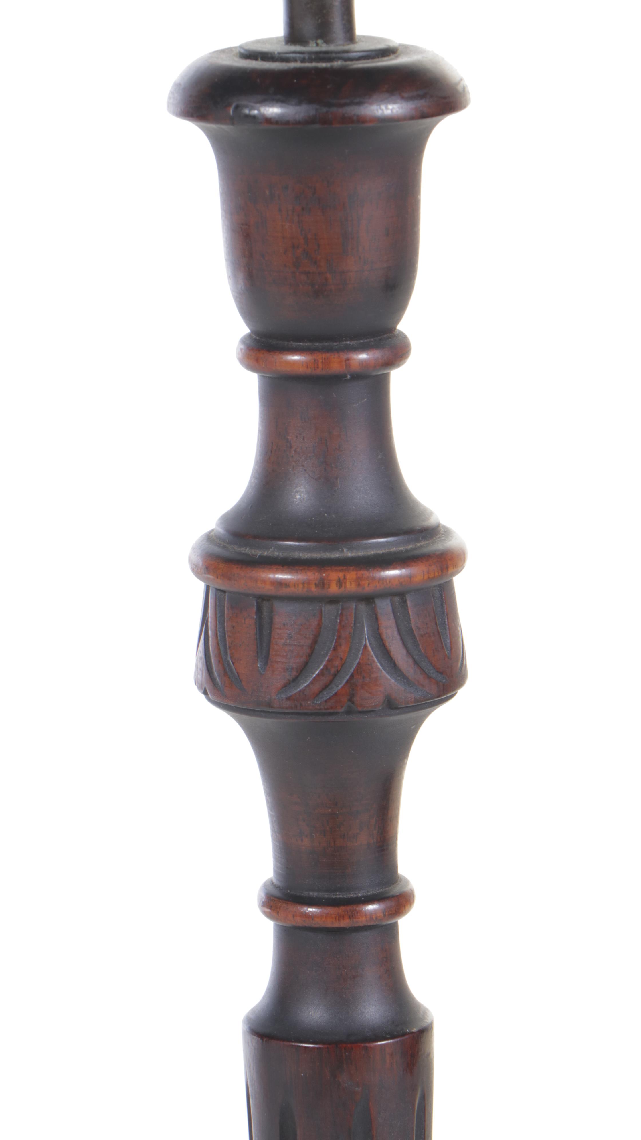 Kernes Mfg. Co. Walnut Double-Light Floor Lamp, Early 20th Century