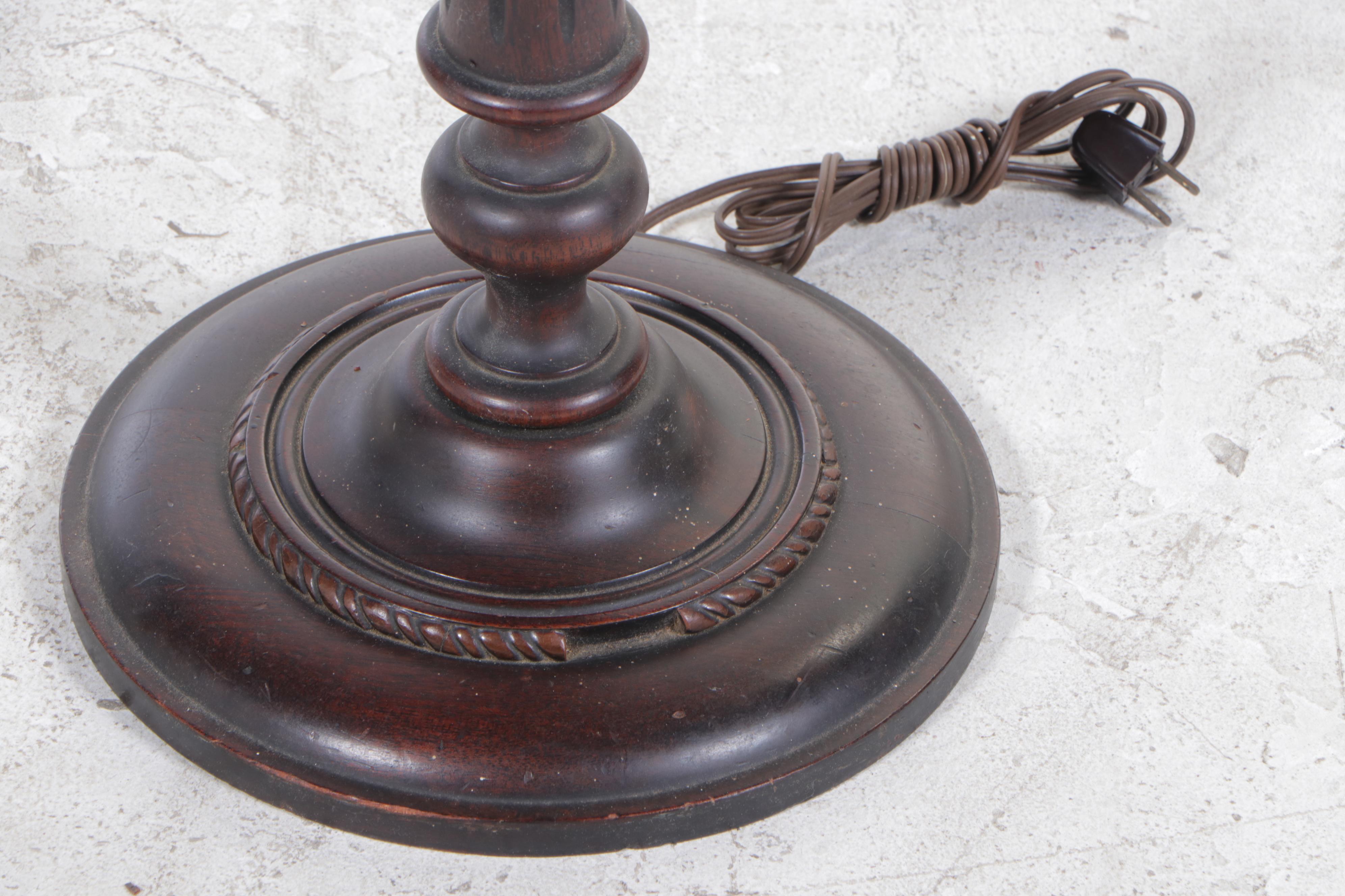 Kernes Mfg. Co. Walnut Double-Light Floor Lamp, Early 20th Century