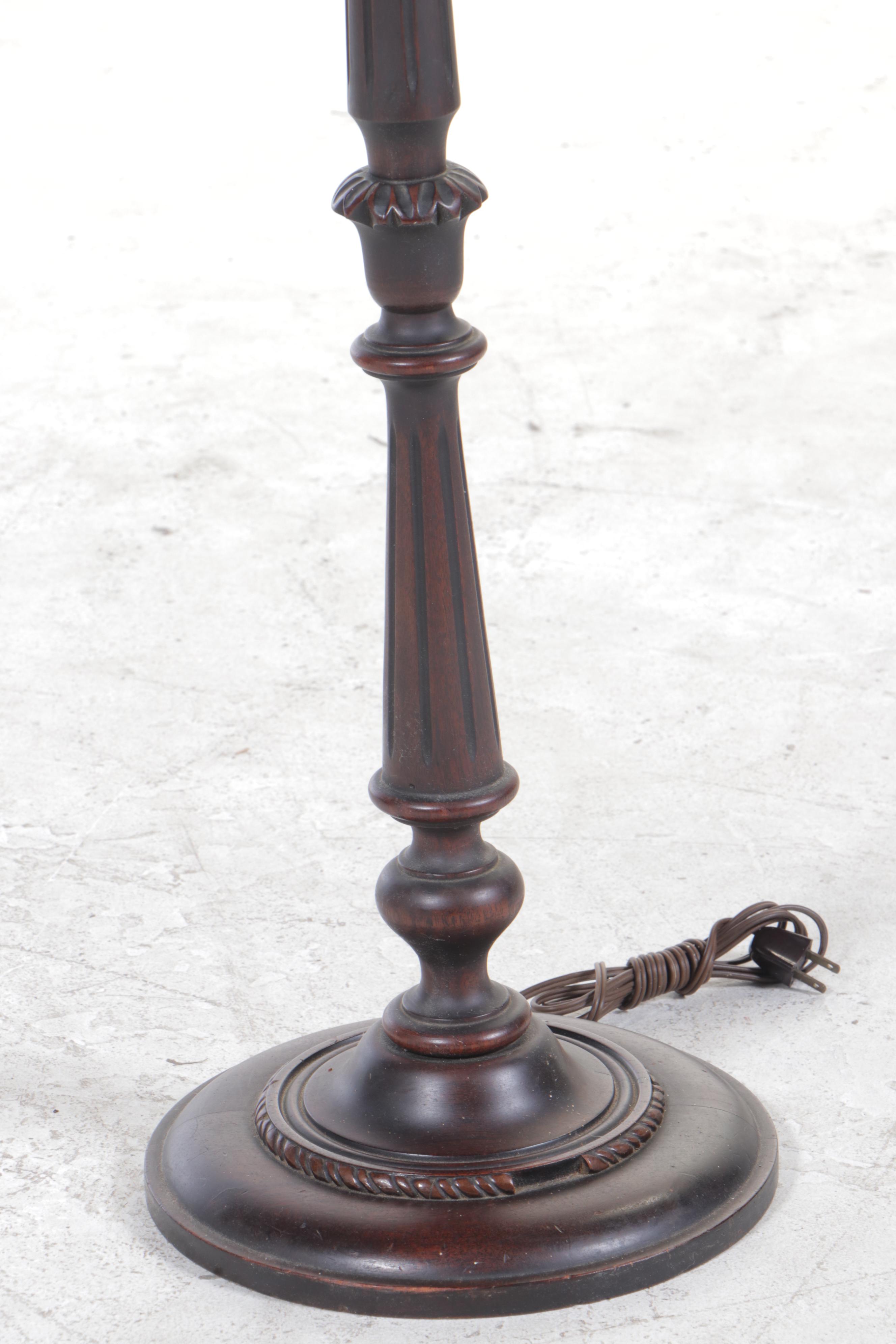 Kernes Mfg. Co. Walnut Double-Light Floor Lamp, Early 20th Century