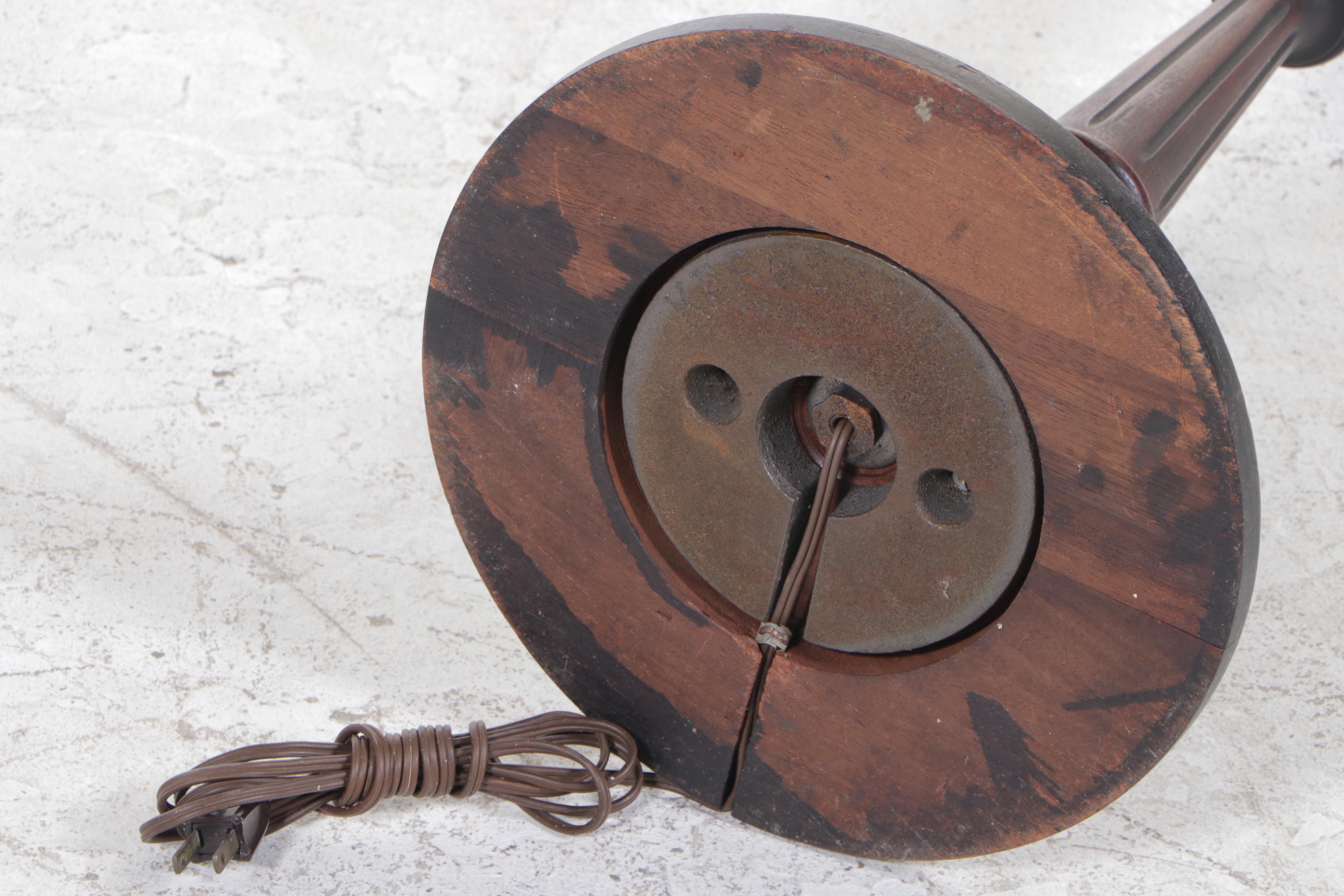 Kernes Mfg. Co. Walnut Double-Light Floor Lamp, Early 20th Century