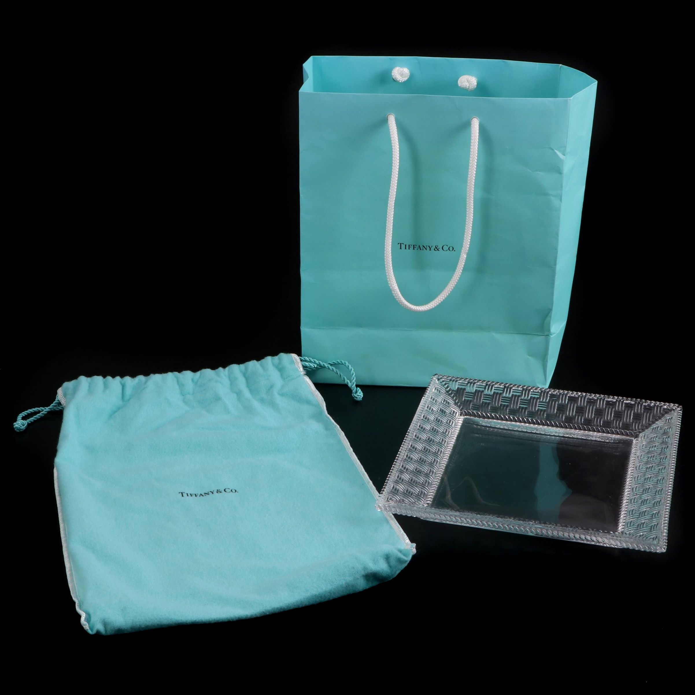 Tiffany & Co. "Woven" Square Crystal Plate