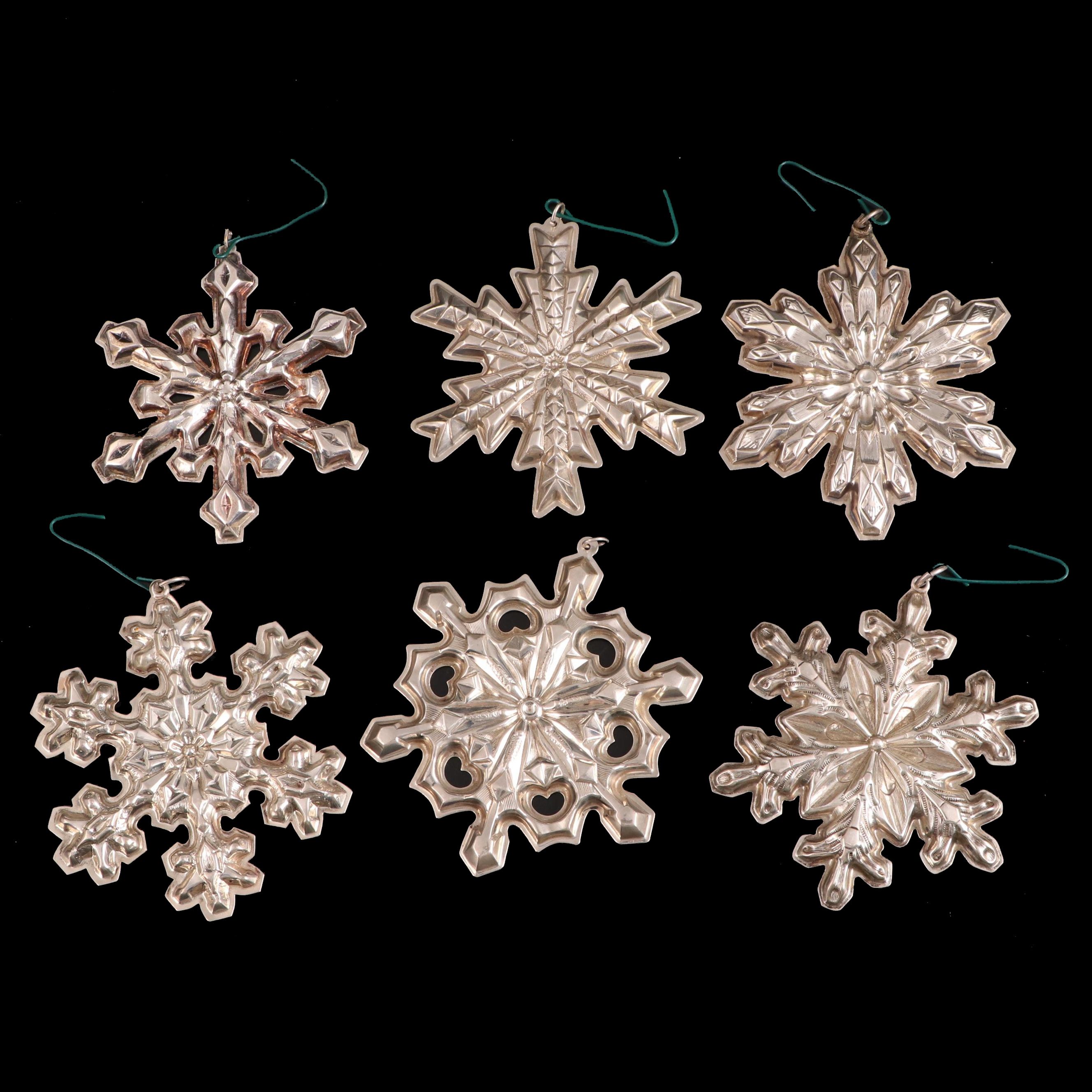 Gorham Sterling Silver and Silver Plate Annual Christmas Snowflake Ornaments