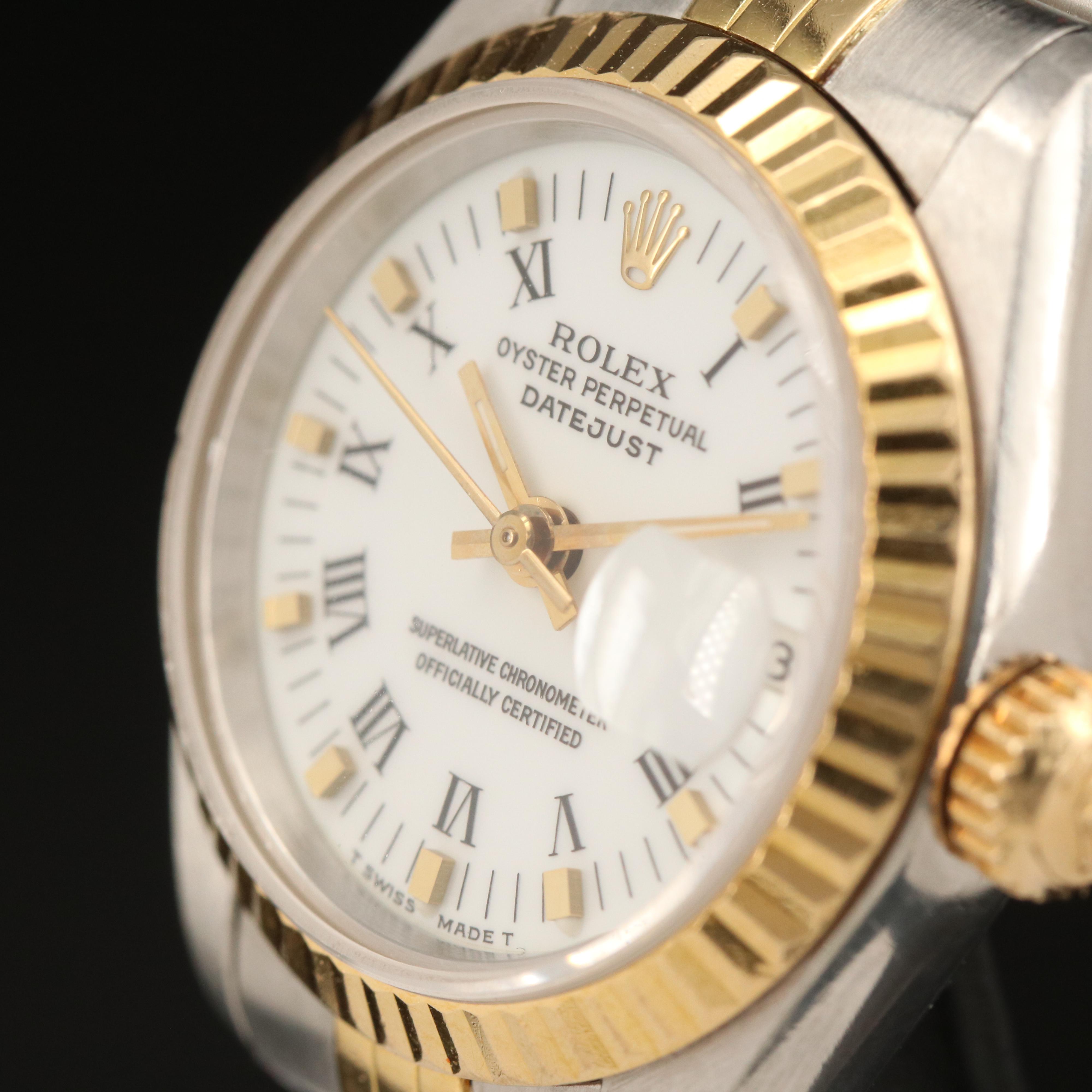 1990 Rolex 18K and Stainless Steel Oyster Perpetual Datejust Watch