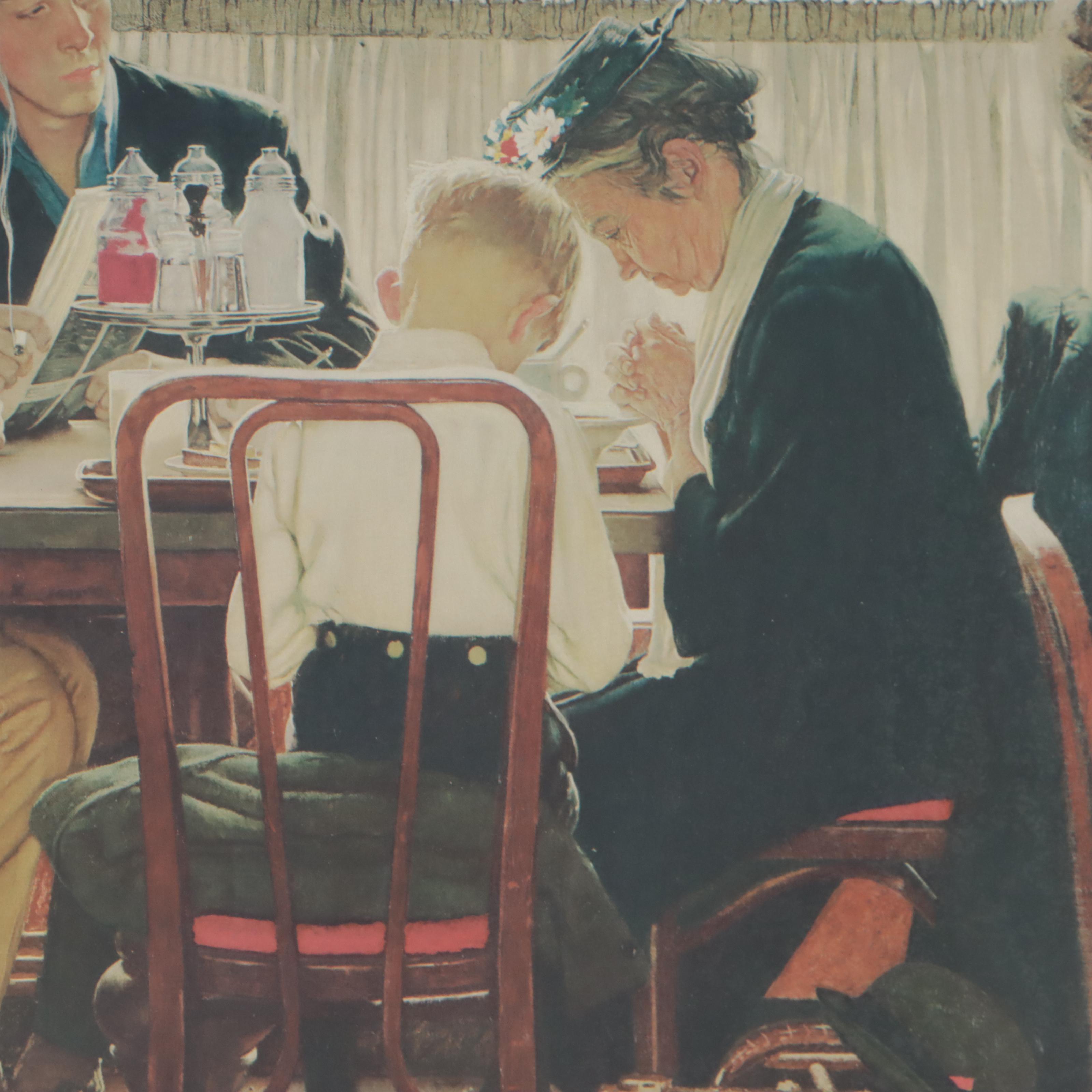 Giclée After Norman Rockwell "Saying Grace," Late 20th Century