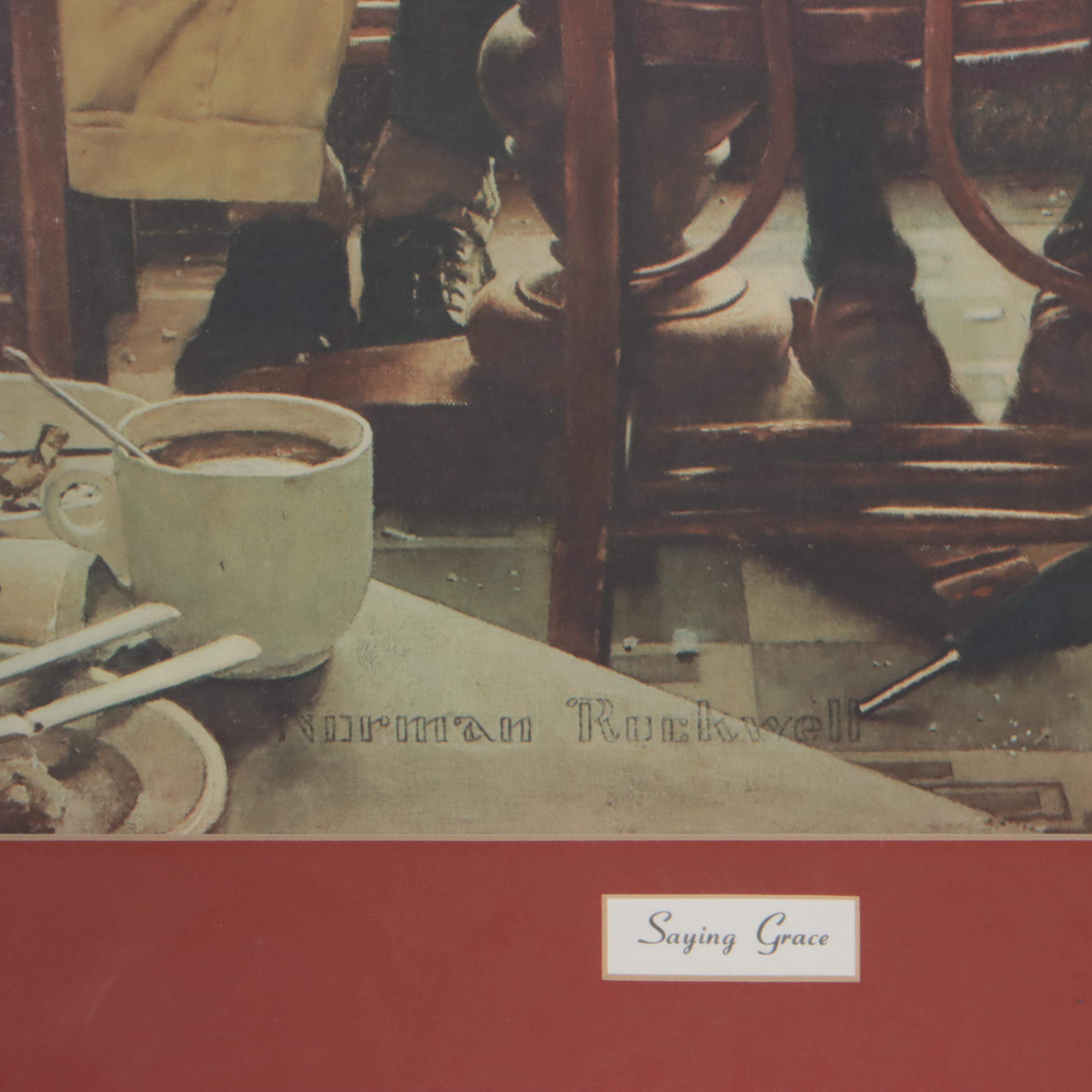 Giclée After Norman Rockwell "Saying Grace," Late 20th Century