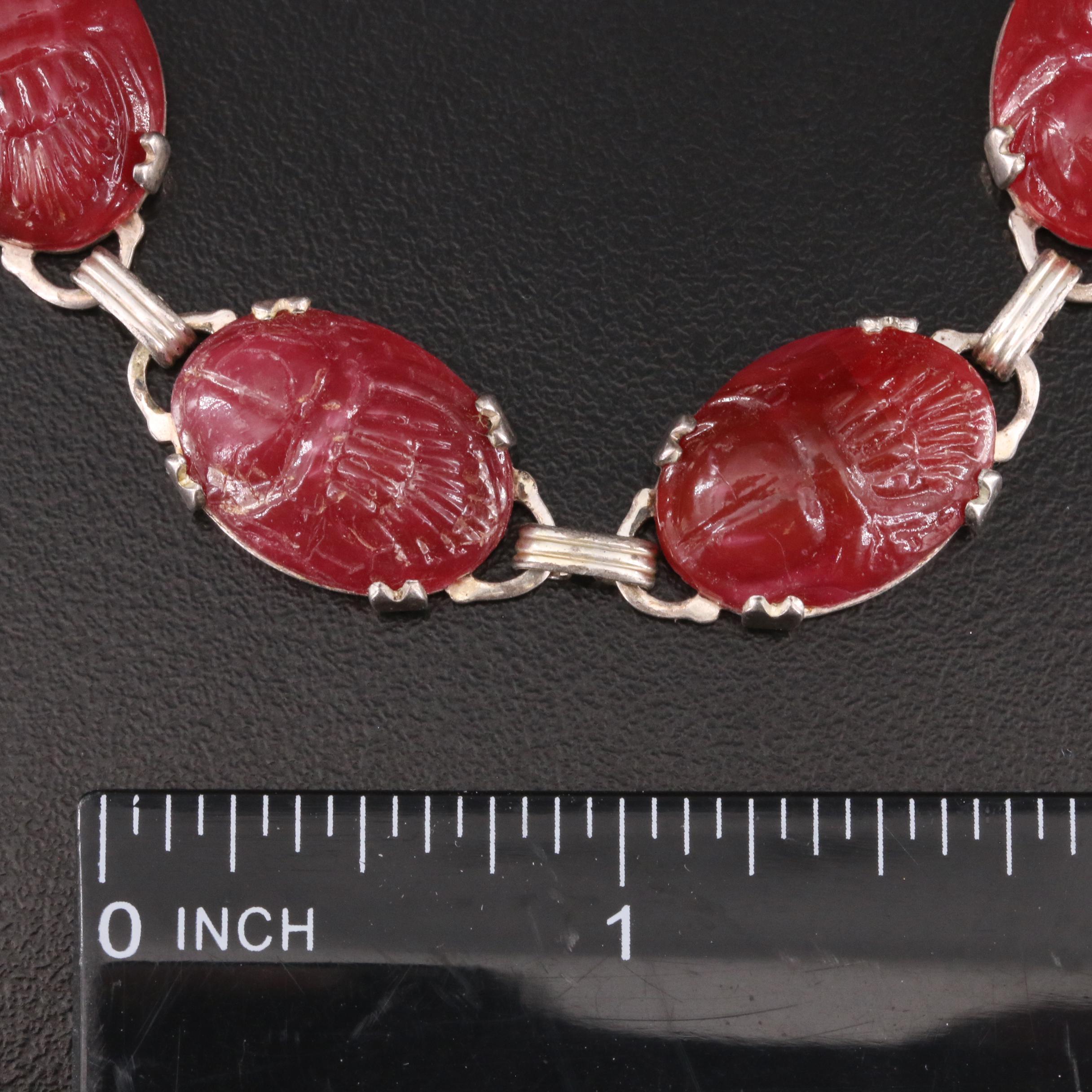 Vintage Sterling Scarab Bracelet