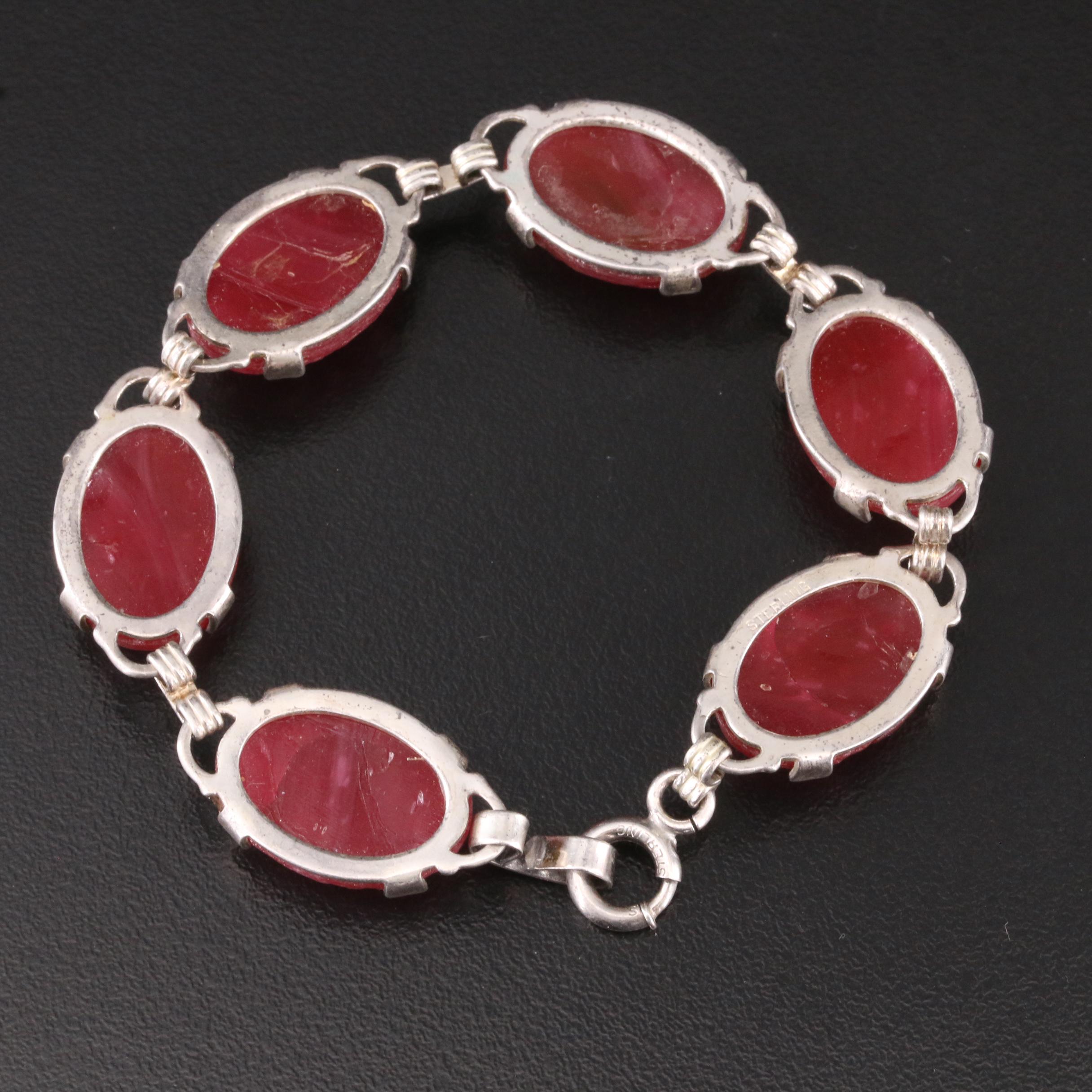 Vintage Sterling Scarab Bracelet