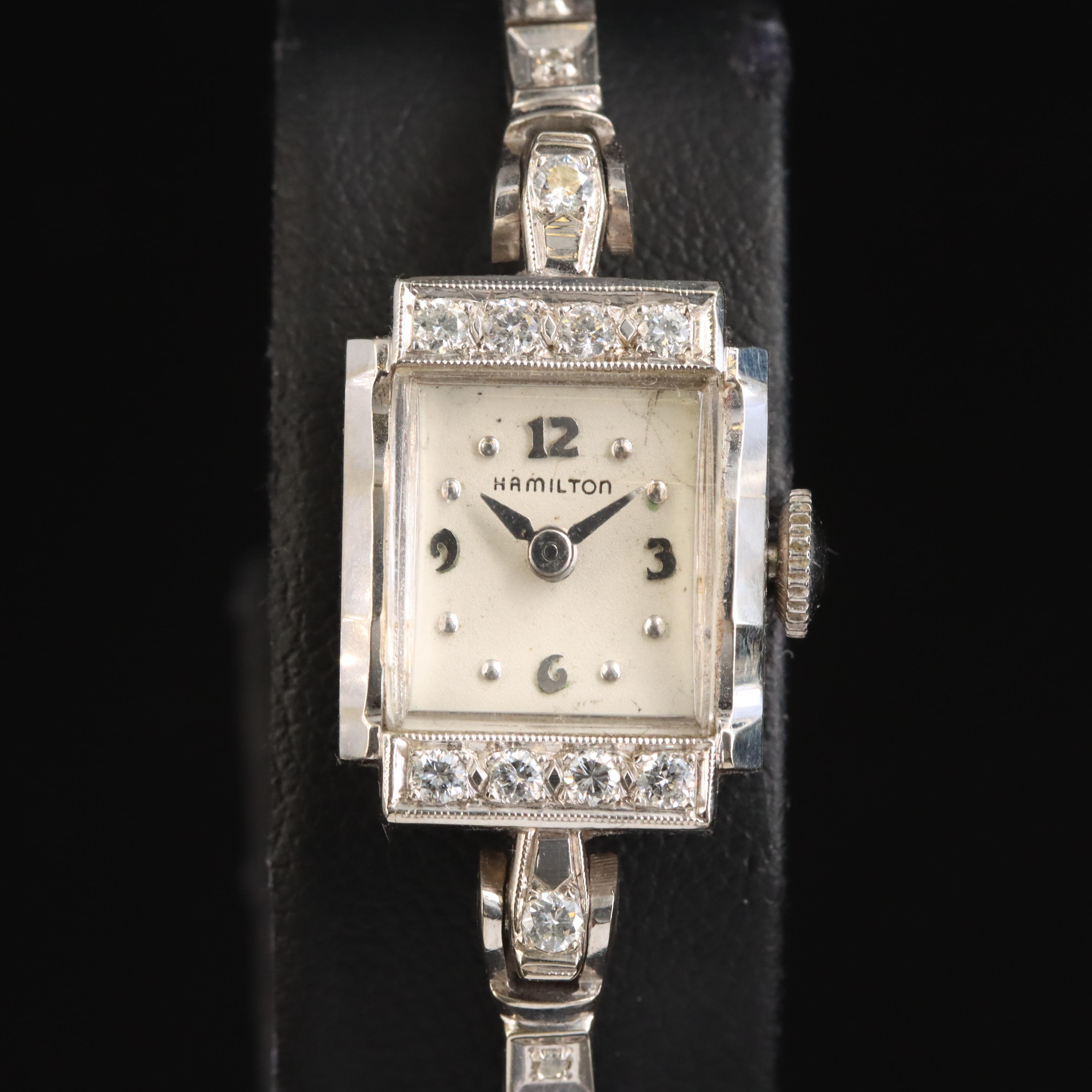 14K Hamilton 0.52 CTW Diamond Watch