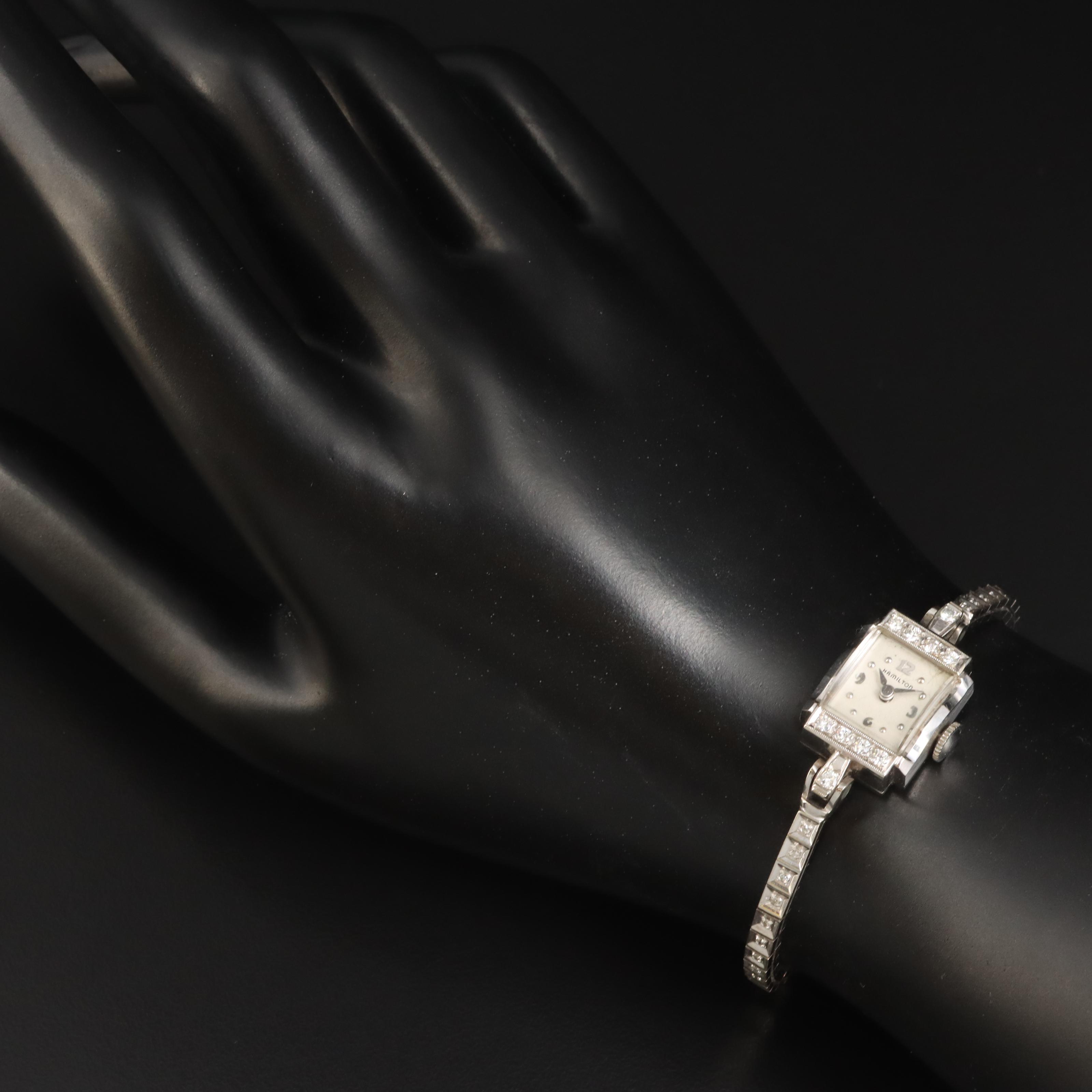 14K Hamilton 0.52 CTW Diamond Watch