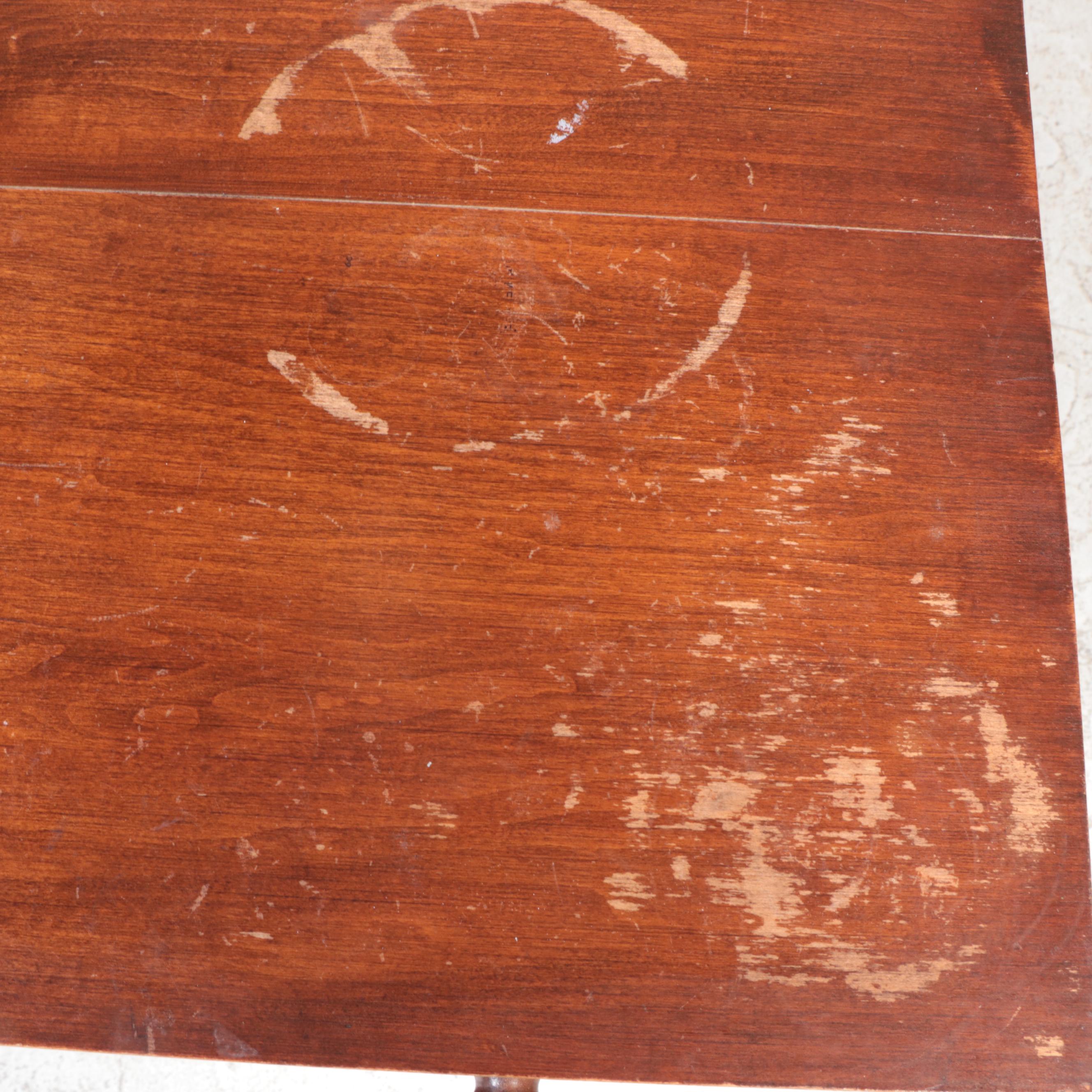 American Curly Maple and Walnut Work Table, Mid-19th Century