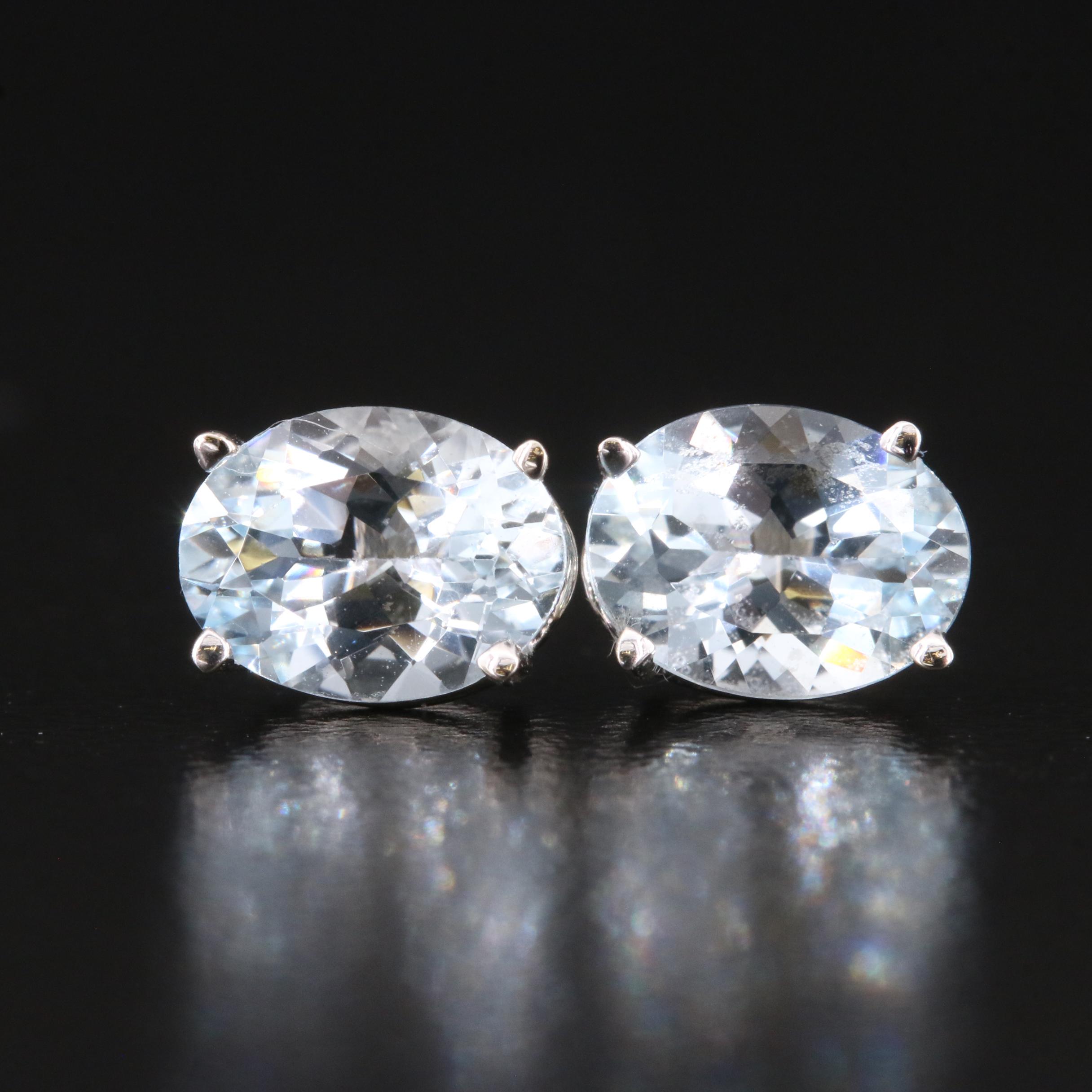 14K Aquamarine Stud Earrings