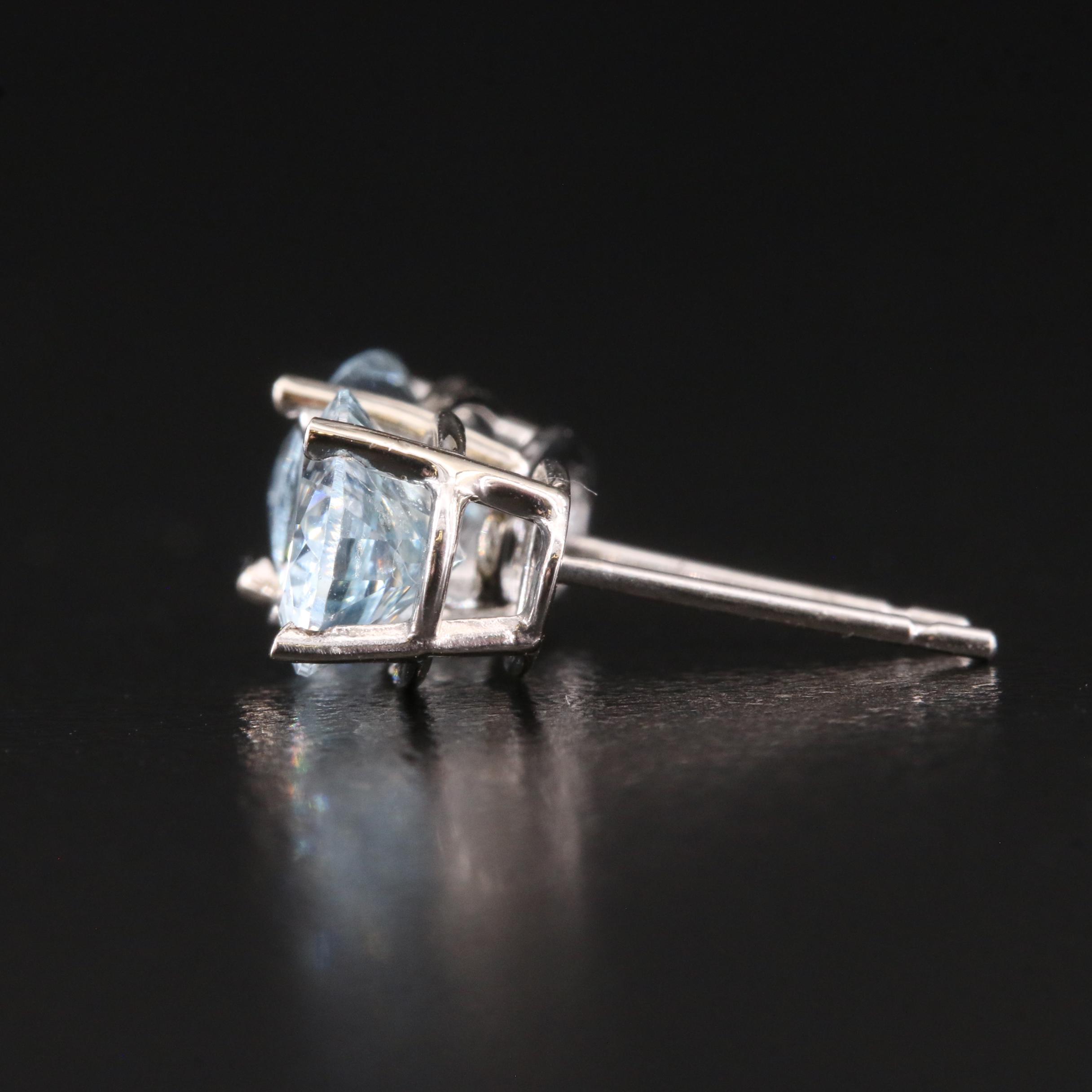 14K Aquamarine Stud Earrings