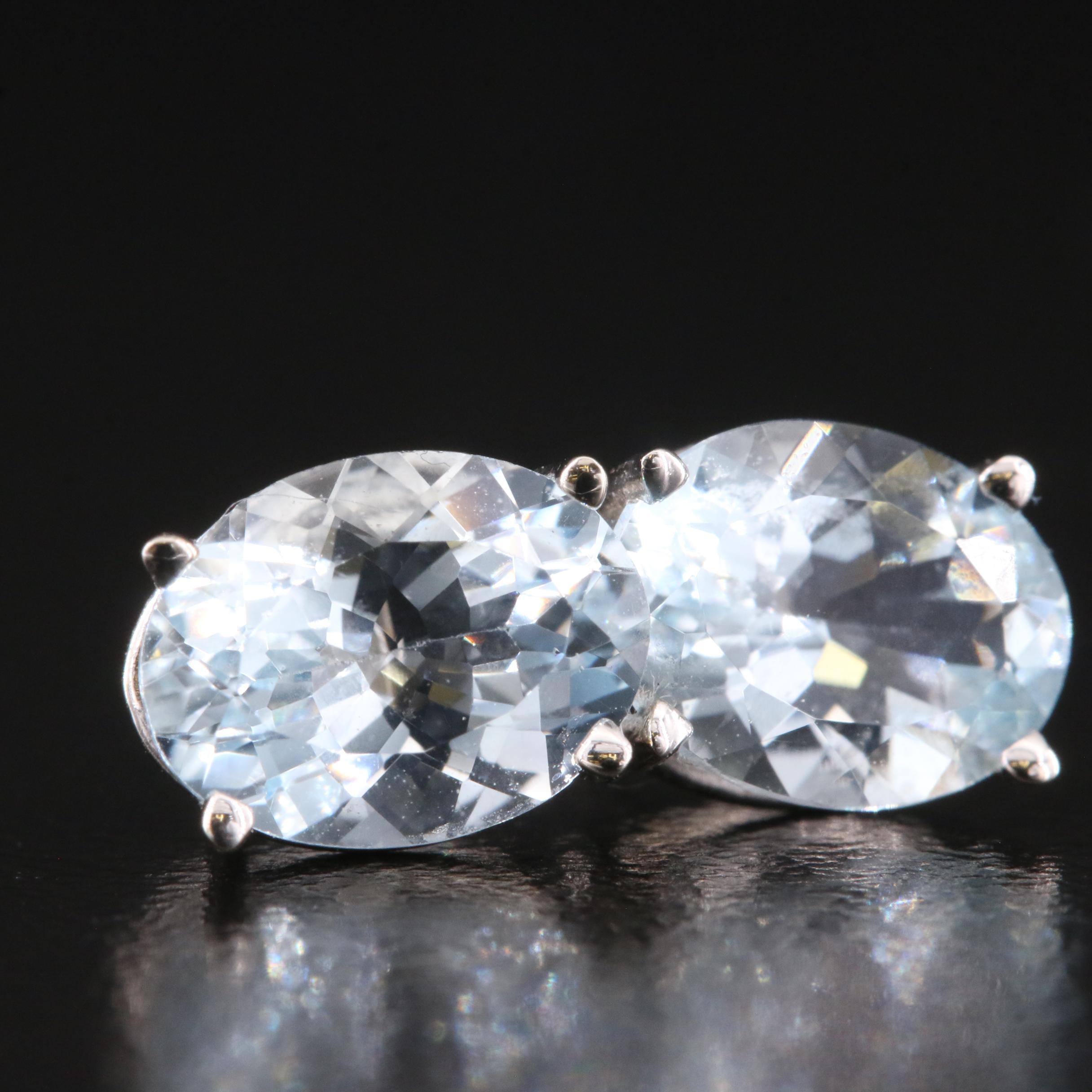 14K Aquamarine Stud Earrings