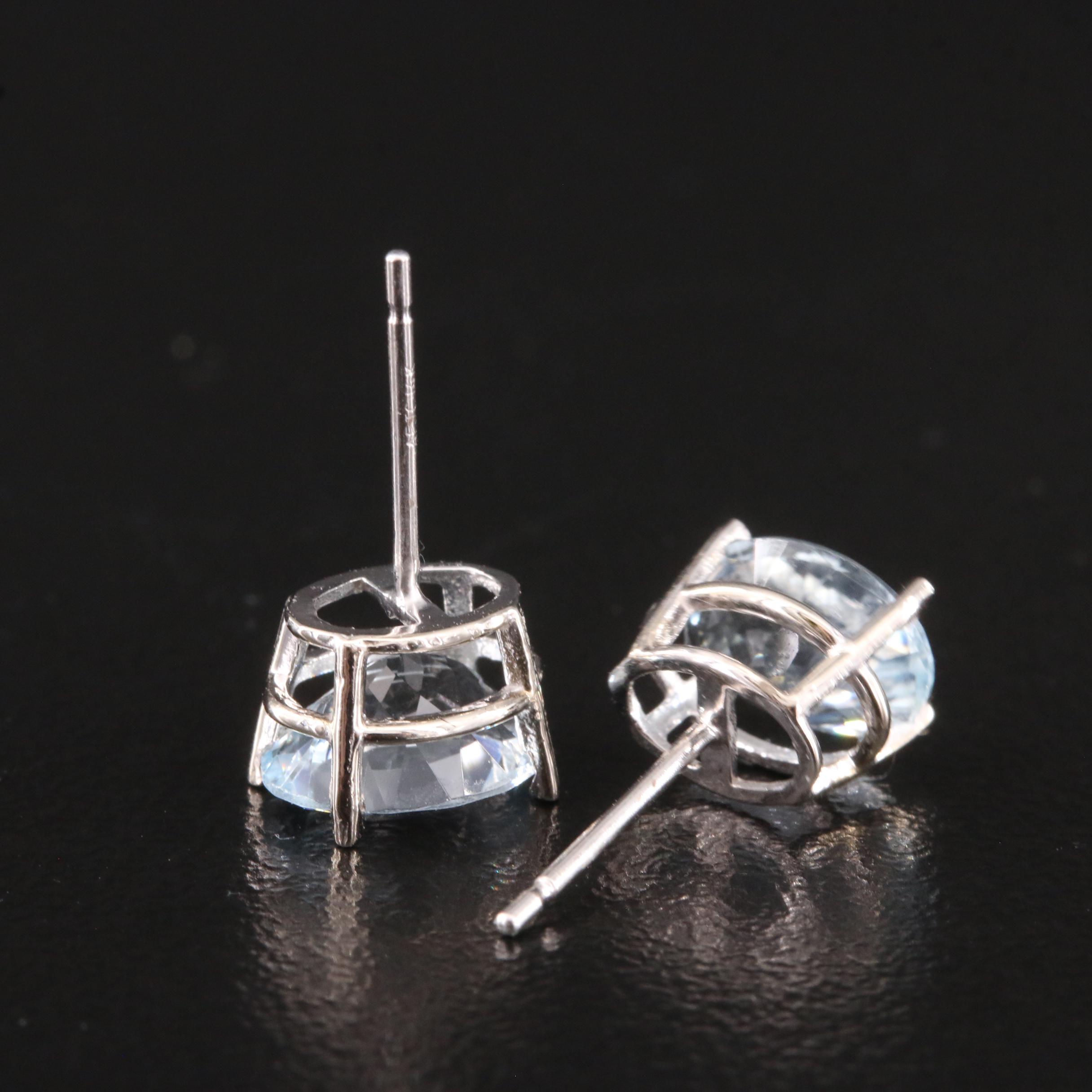 14K Aquamarine Stud Earrings