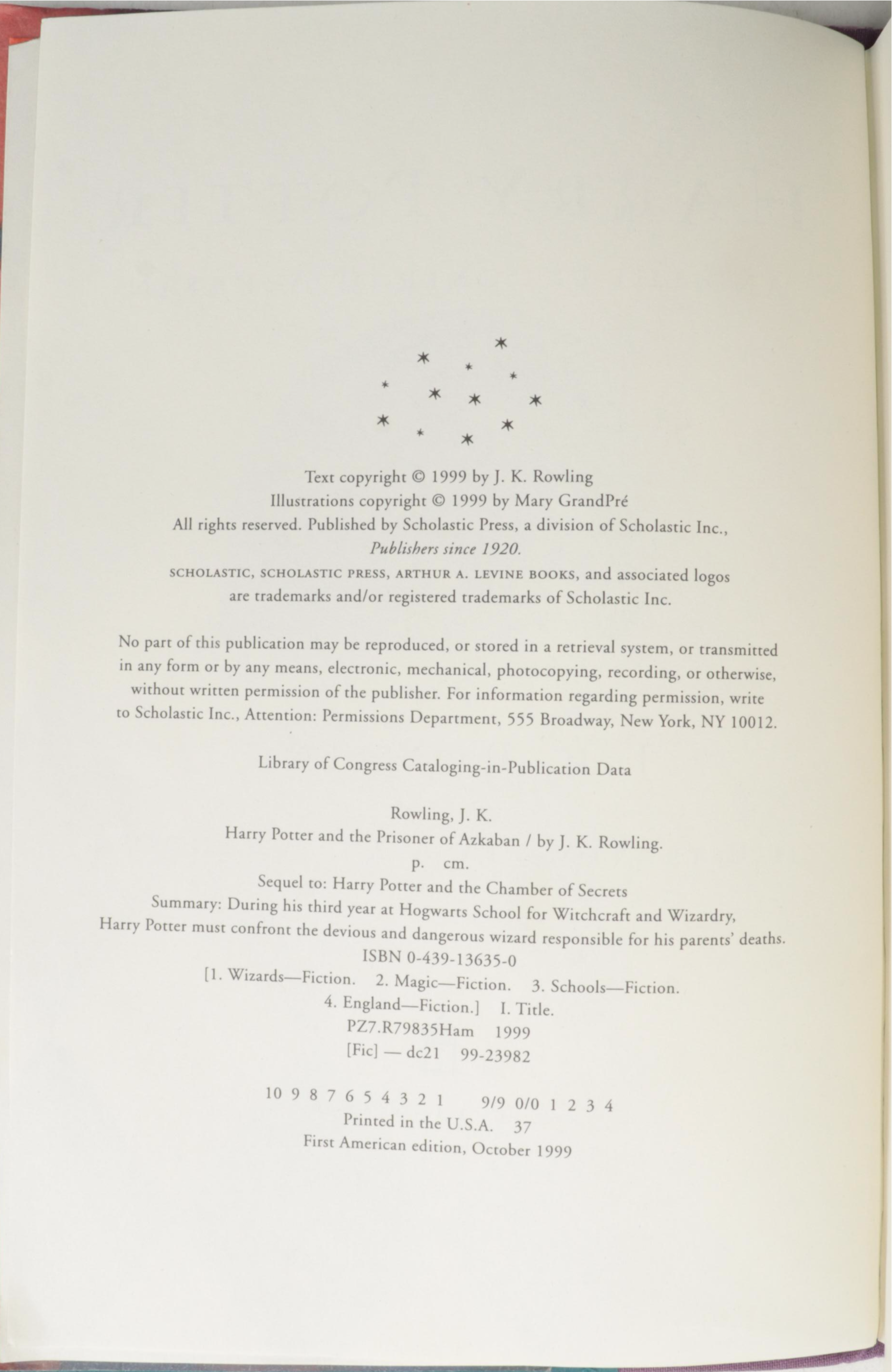 First American Edition "Harry Potter" Complete Series by J. K. Rowling