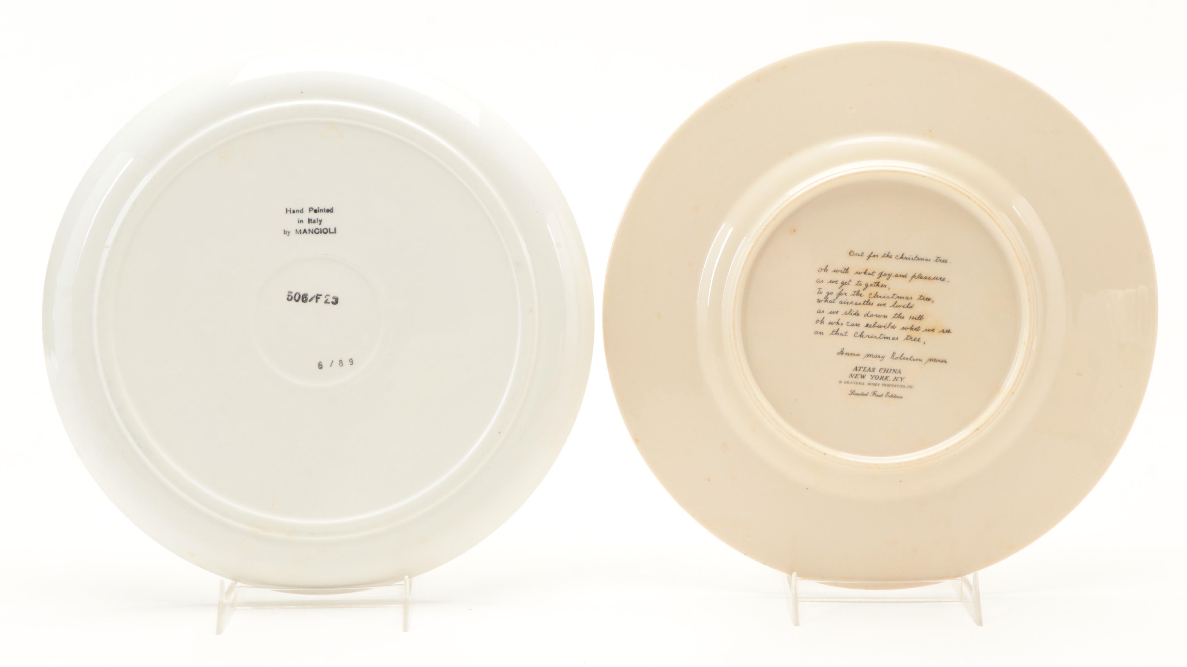 Grandma Moses Plate with Seasonal Serveware and Ornament Collection