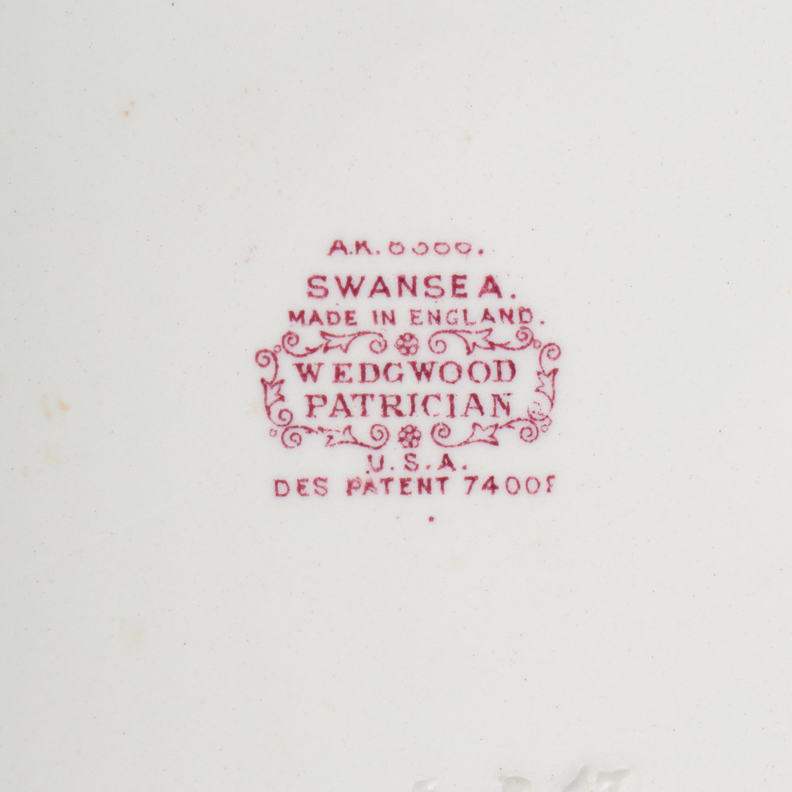 Wedgwood "Swansea" Earthenware Dinnerware and More, Mid to Late 20th C.