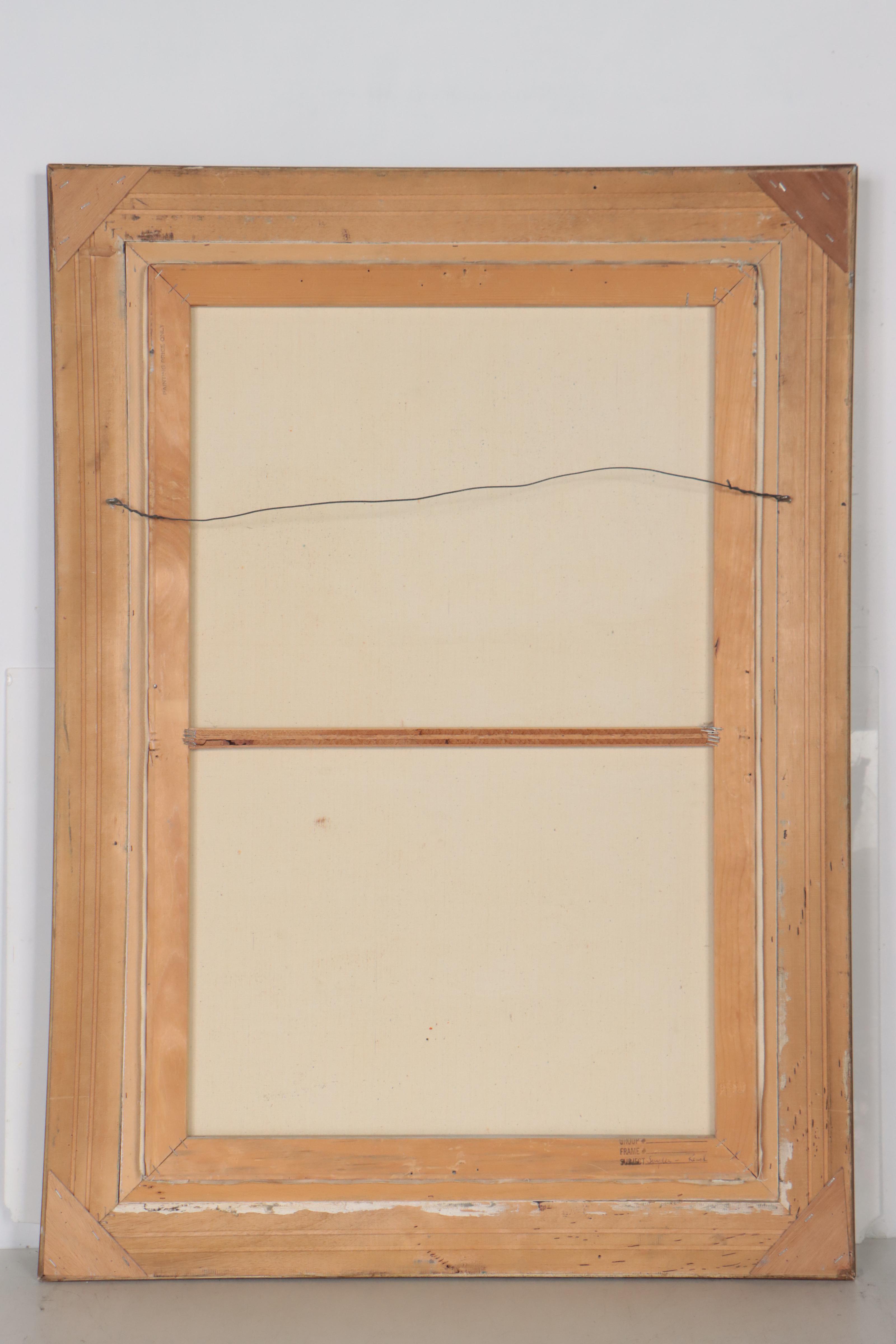 Countryside Landscape Oil Painting, Late 20th Century