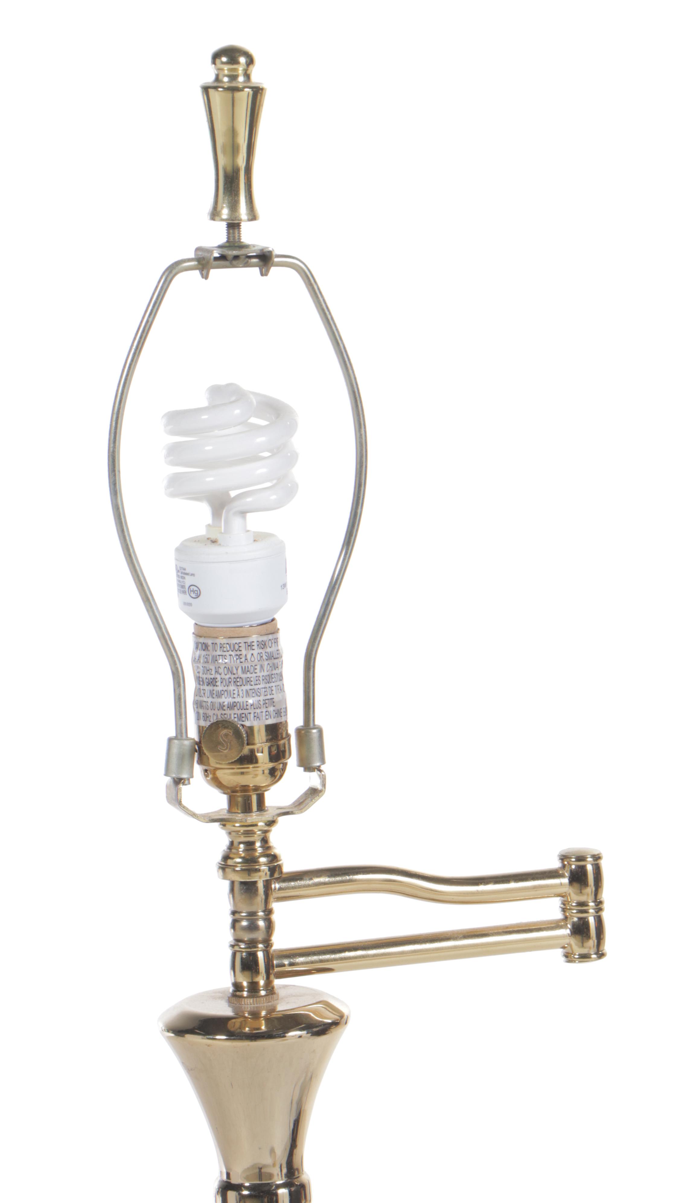 Stiffel Brass Swing-Arm Floor Lamp