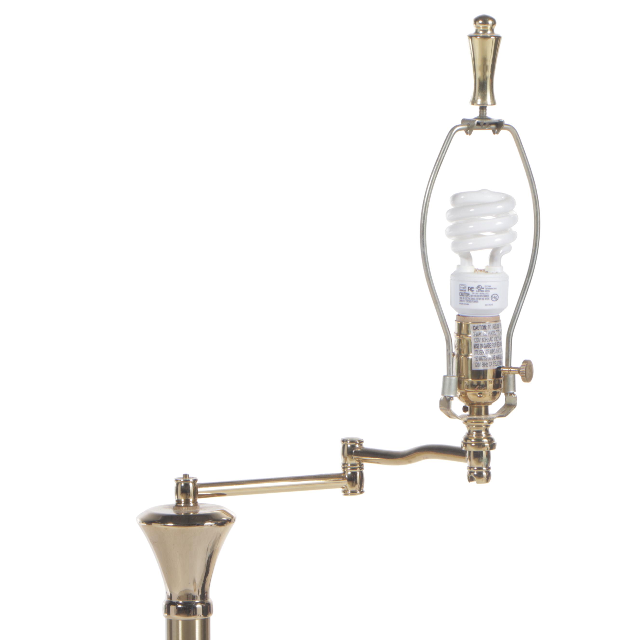 Stiffel Brass Swing-Arm Floor Lamp