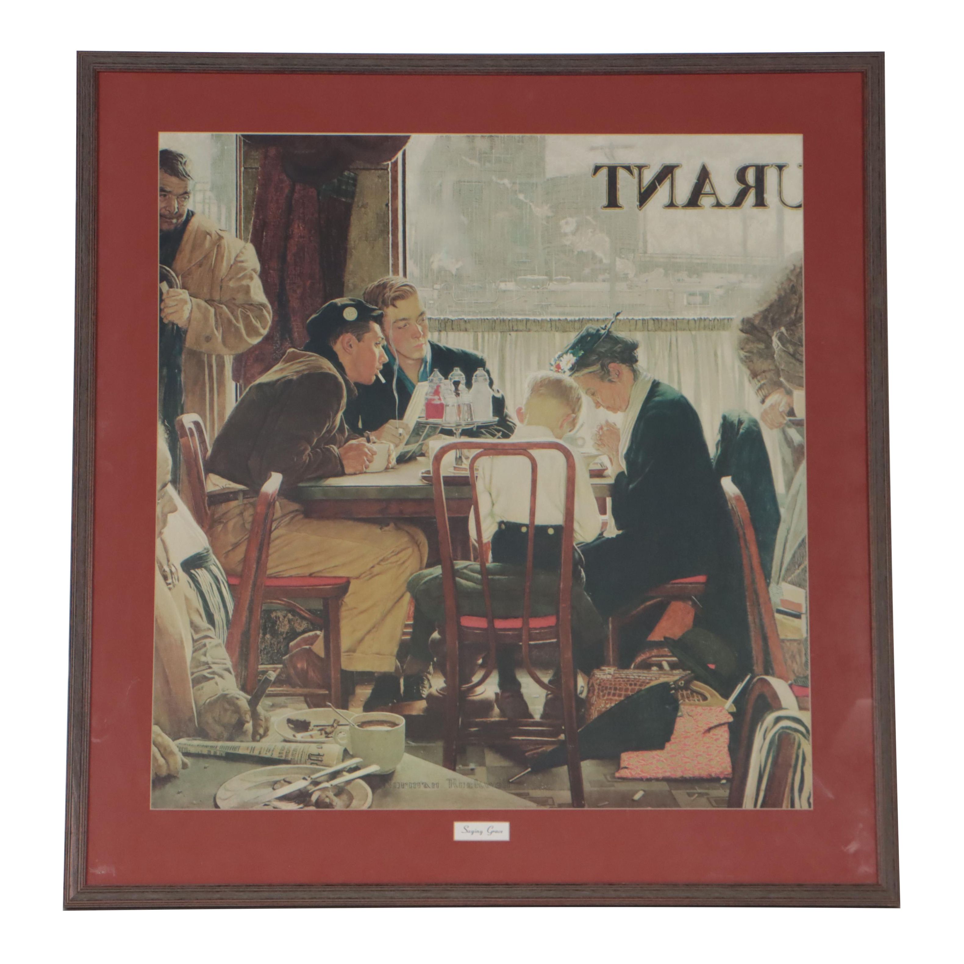 Giclée After Norman Rockwell "Saying Grace," Late 20th Century