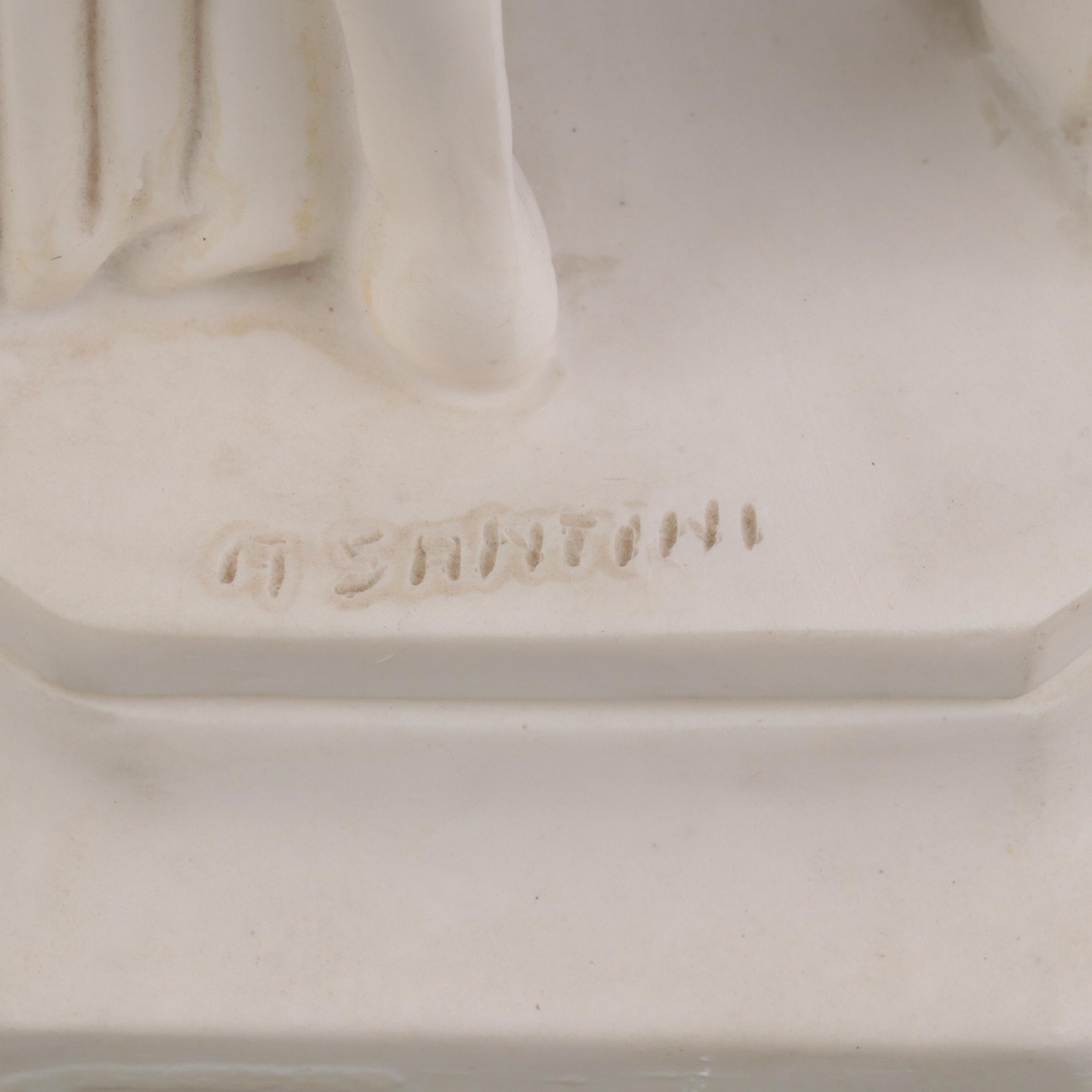 A. Santini Cast Composite Sculpture on Marble Base after "Venus Callipyge"