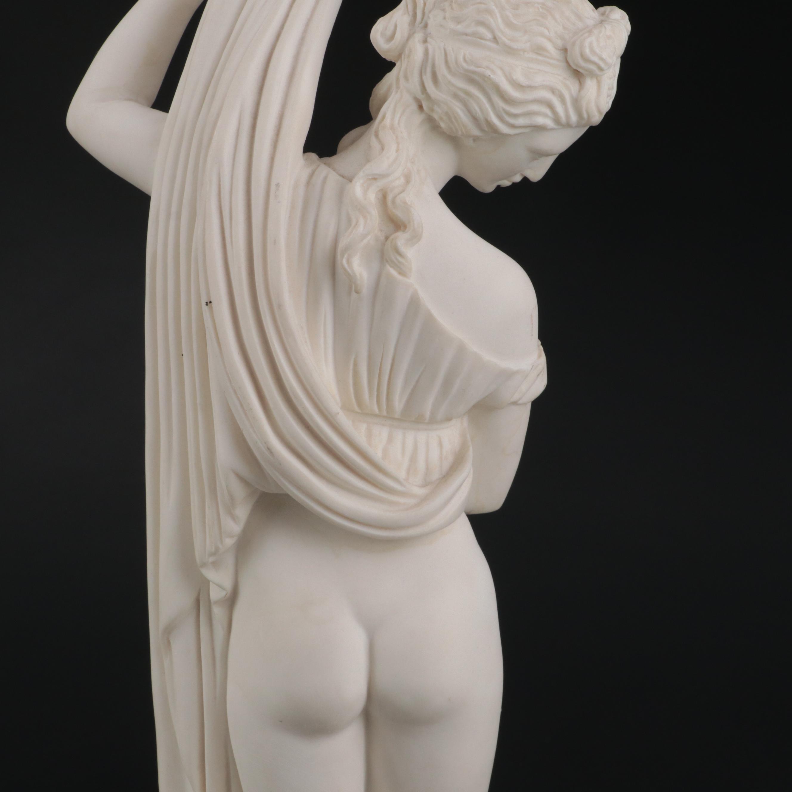 A. Santini Cast Composite Sculpture on Marble Base after "Venus Callipyge"
