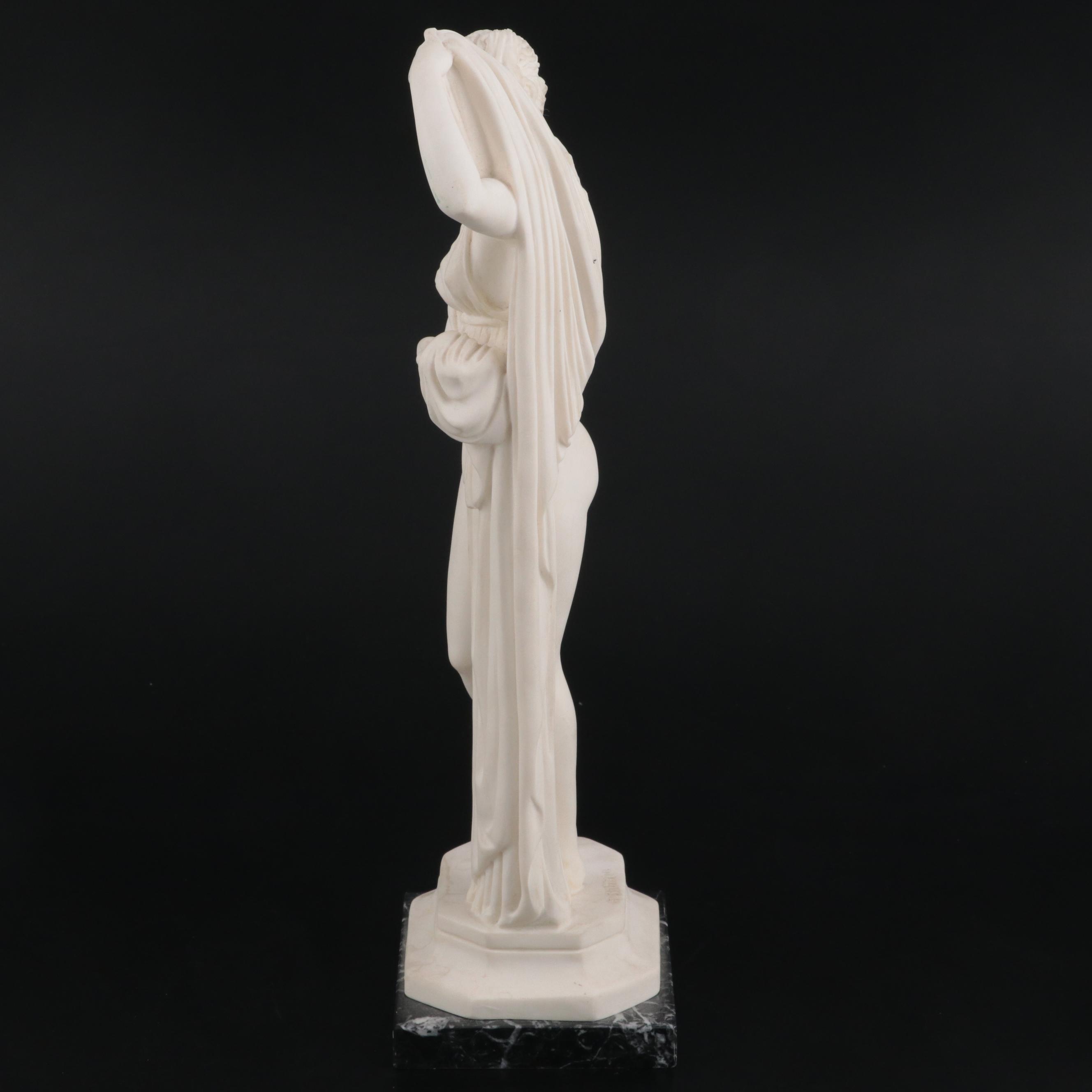 A. Santini Cast Composite Sculpture on Marble Base after "Venus Callipyge"