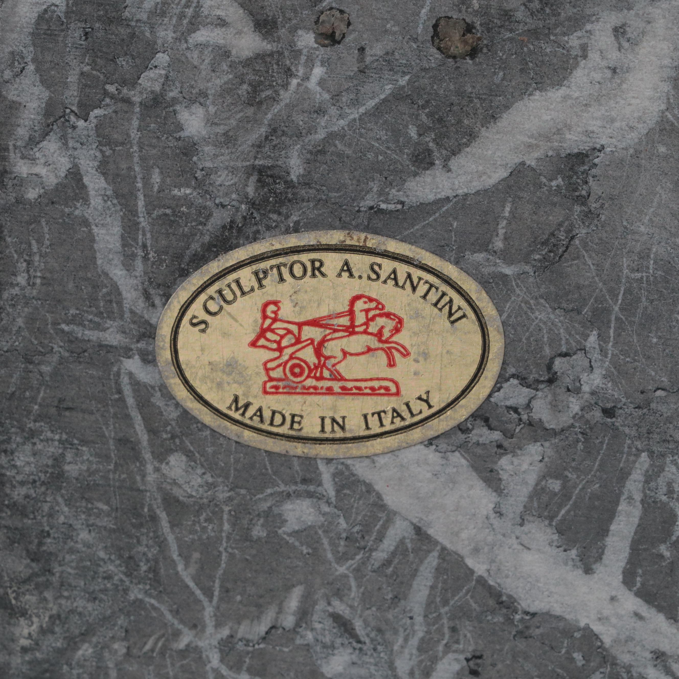 A. Santini Cast Composite Sculpture on Marble Base after "Venus Callipyge"