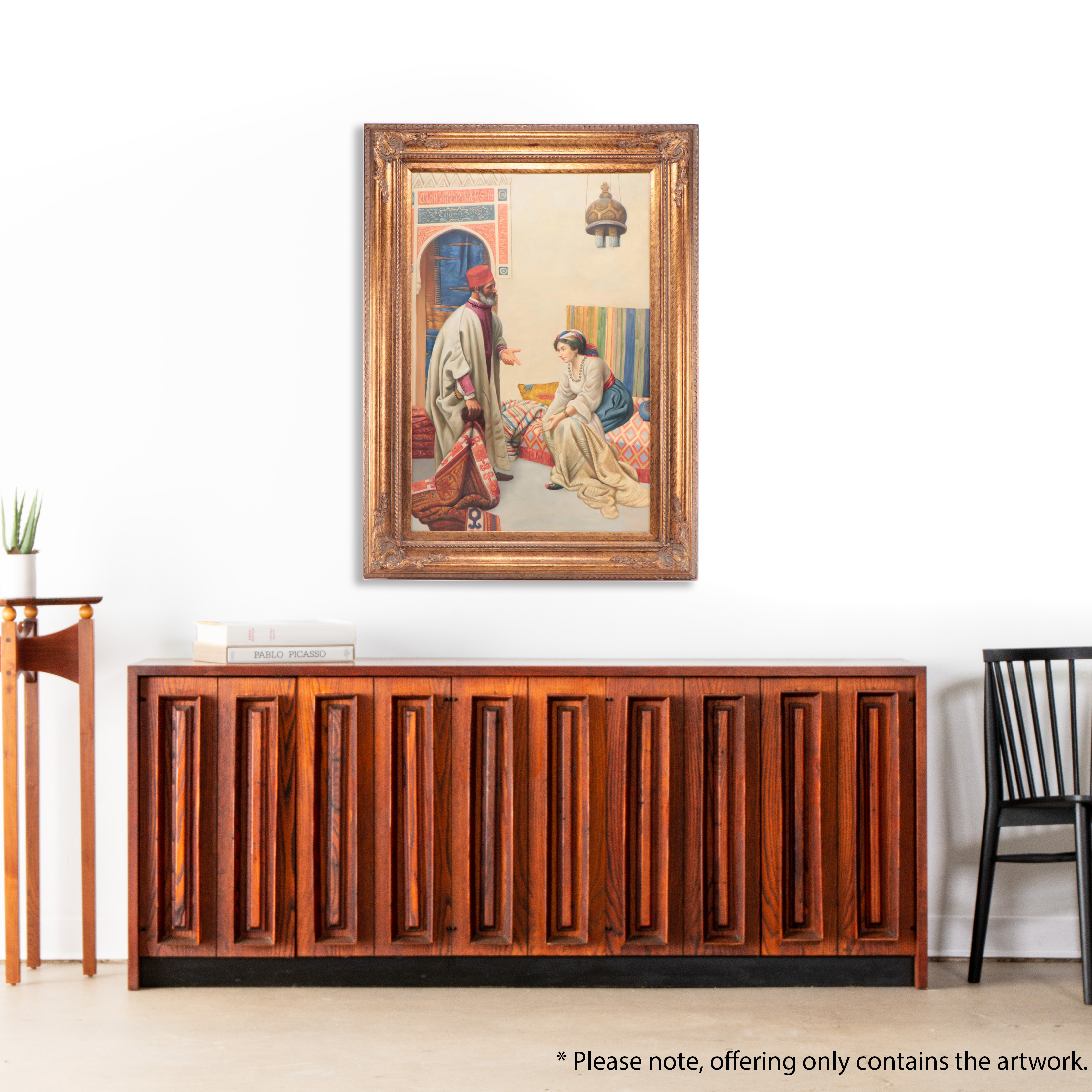 Orientalist Style Oil Painting of a Carpet Merchant, 21st Century