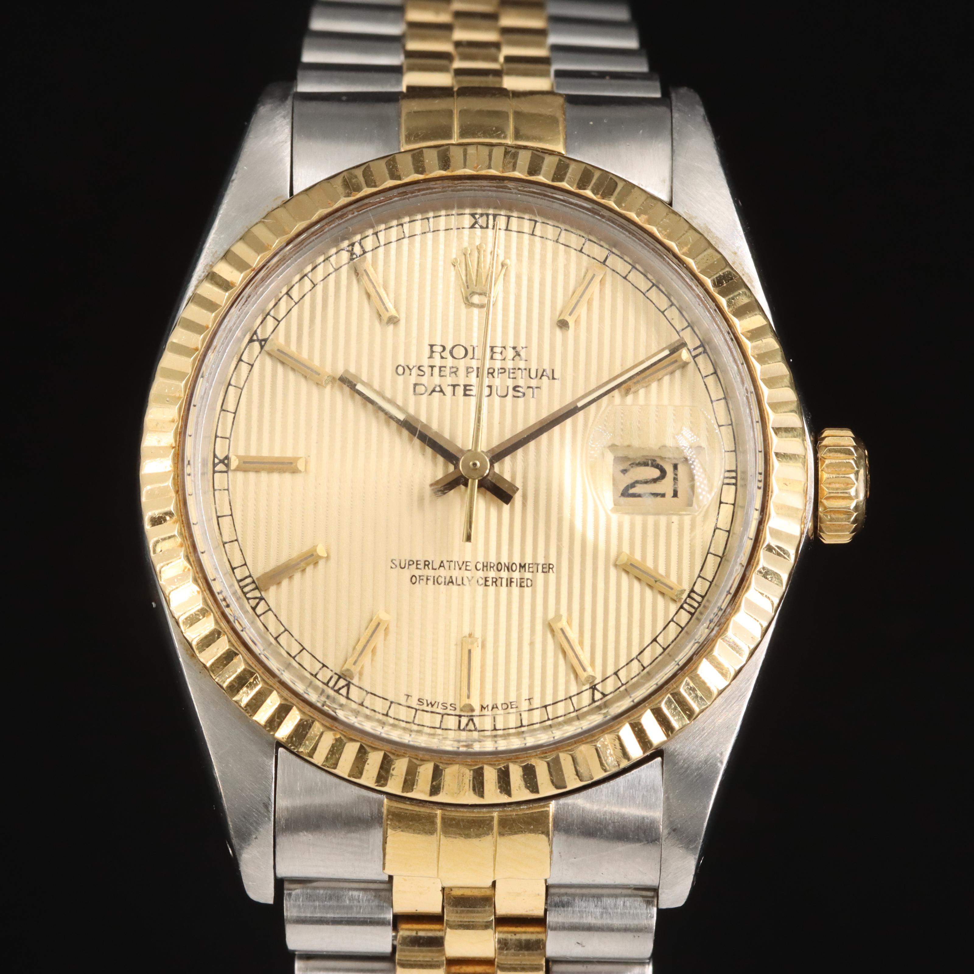 1986 Rolex Oyster Perpetual Datejust 18K and Stainless Steel Watch