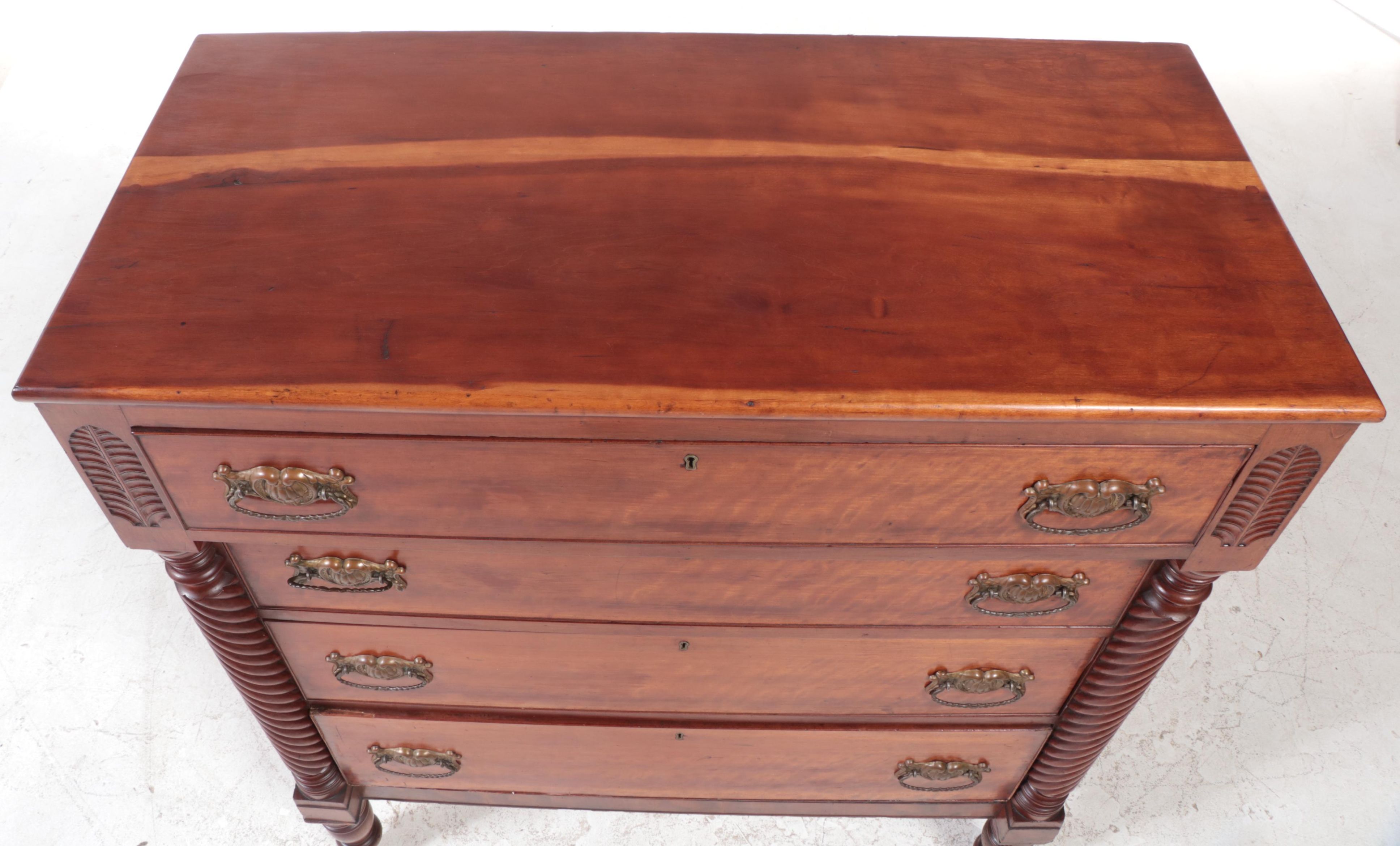 American Empire Cherry Chest, Early to Mid 19th Century