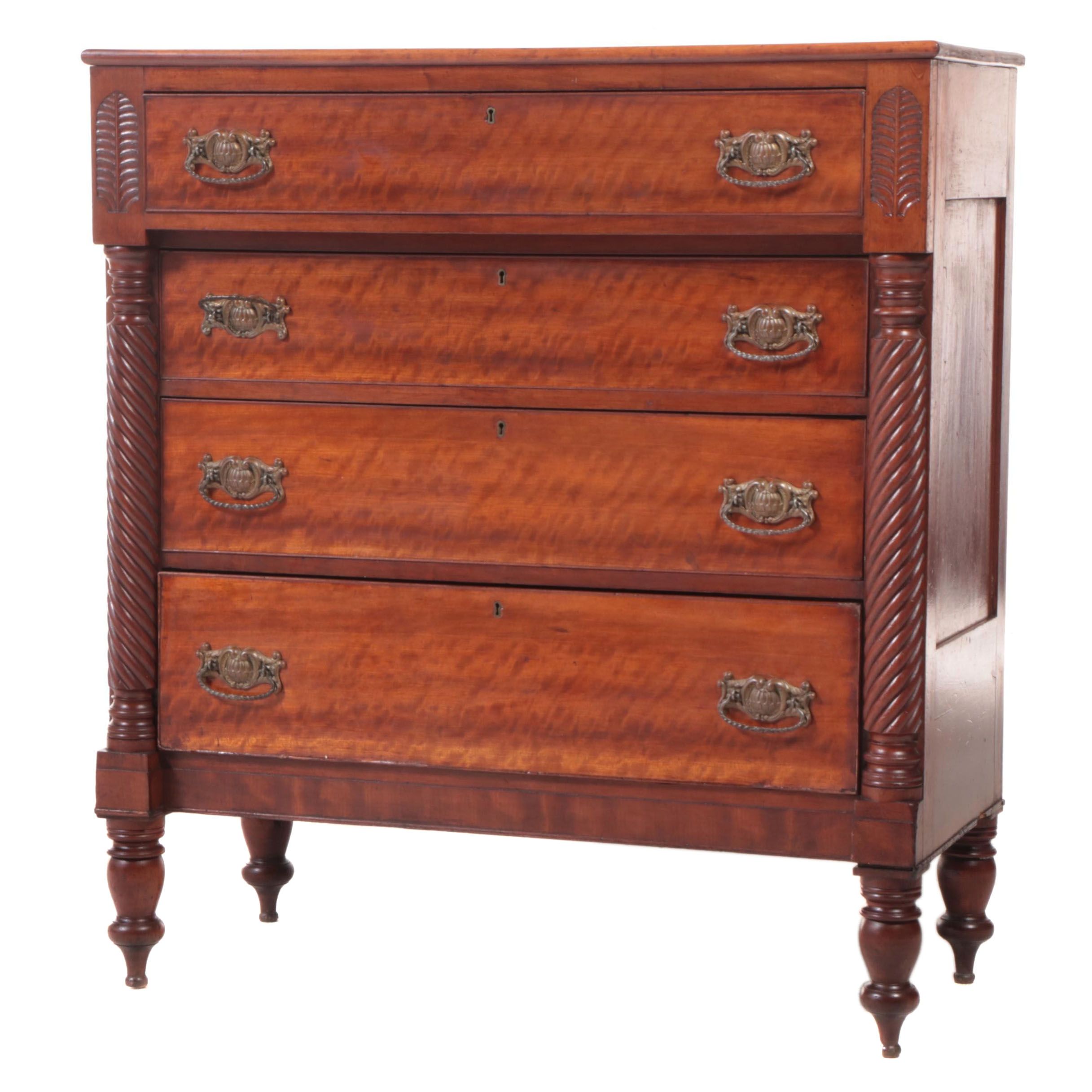 American Empire Cherry Chest, Early to Mid 19th Century